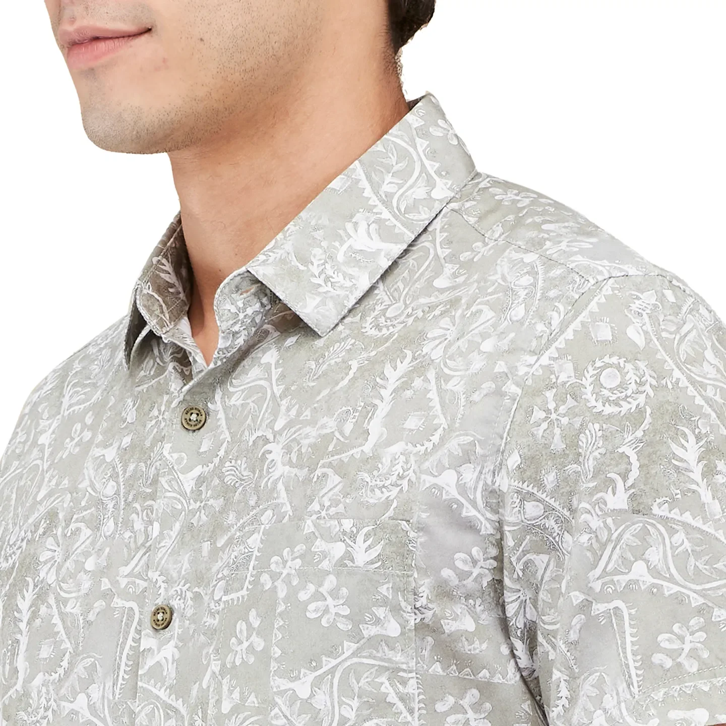 Green Regular Fit Regular Collar Men's Shirt by Being Human Clothing - Image 5