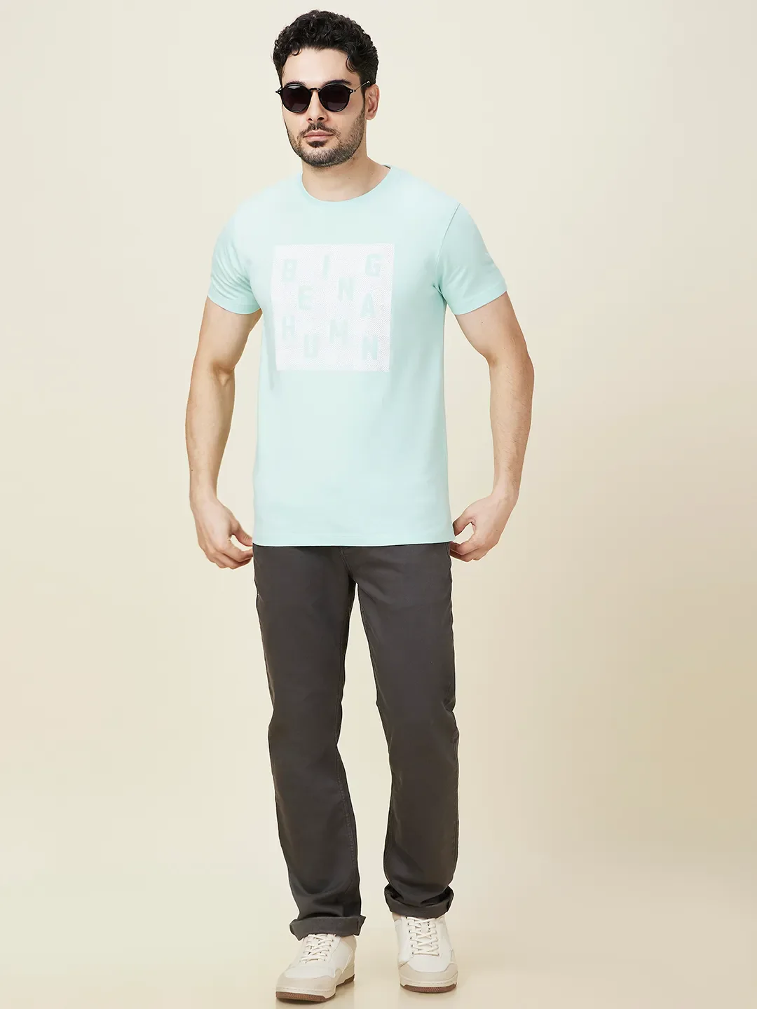 Mint Slim Fit Round Neck Men's T-Shirt by Being Human Clothing - Image 6