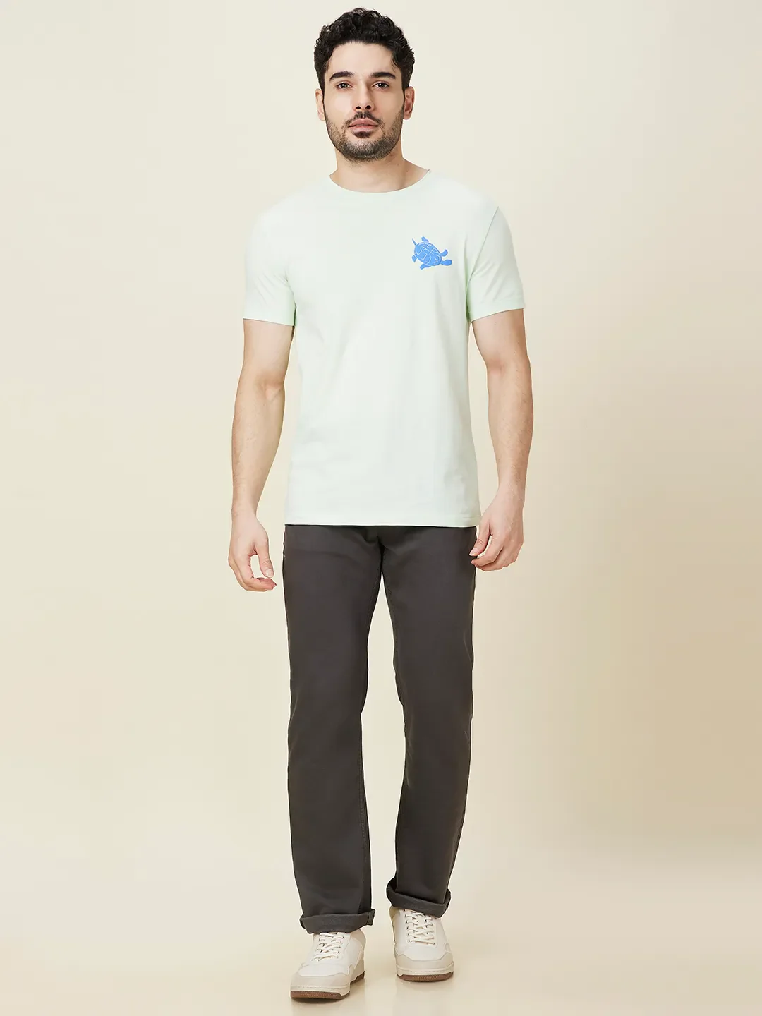 Mint Slim Fit Round Neck Men's T-Shirt by Being Human Clothing - Image 2
