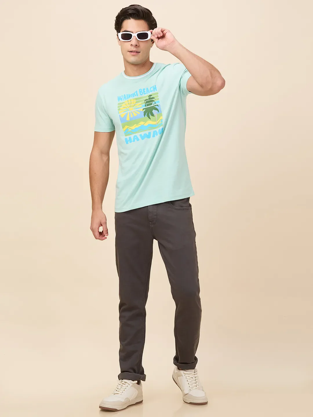 Mint Slim Fit Round Neck Men's T-Shirt by Being Human Clothing - Image 6