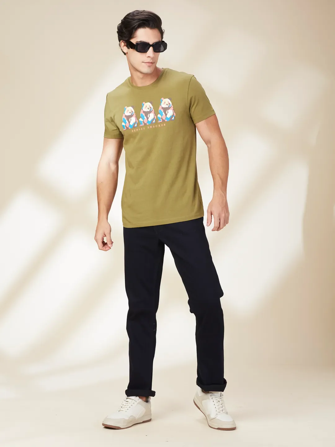 Green Slim Fit Men's Short Sleeves T-Shirt by Being Human Clothing - Image 6