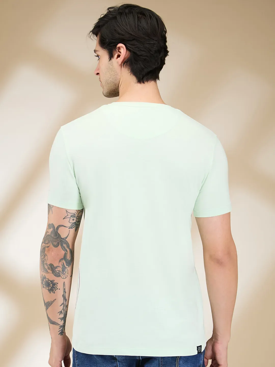 Mint Slim Fit Round Neck Men's T-Shirt by Being Human Clothing - Image 3