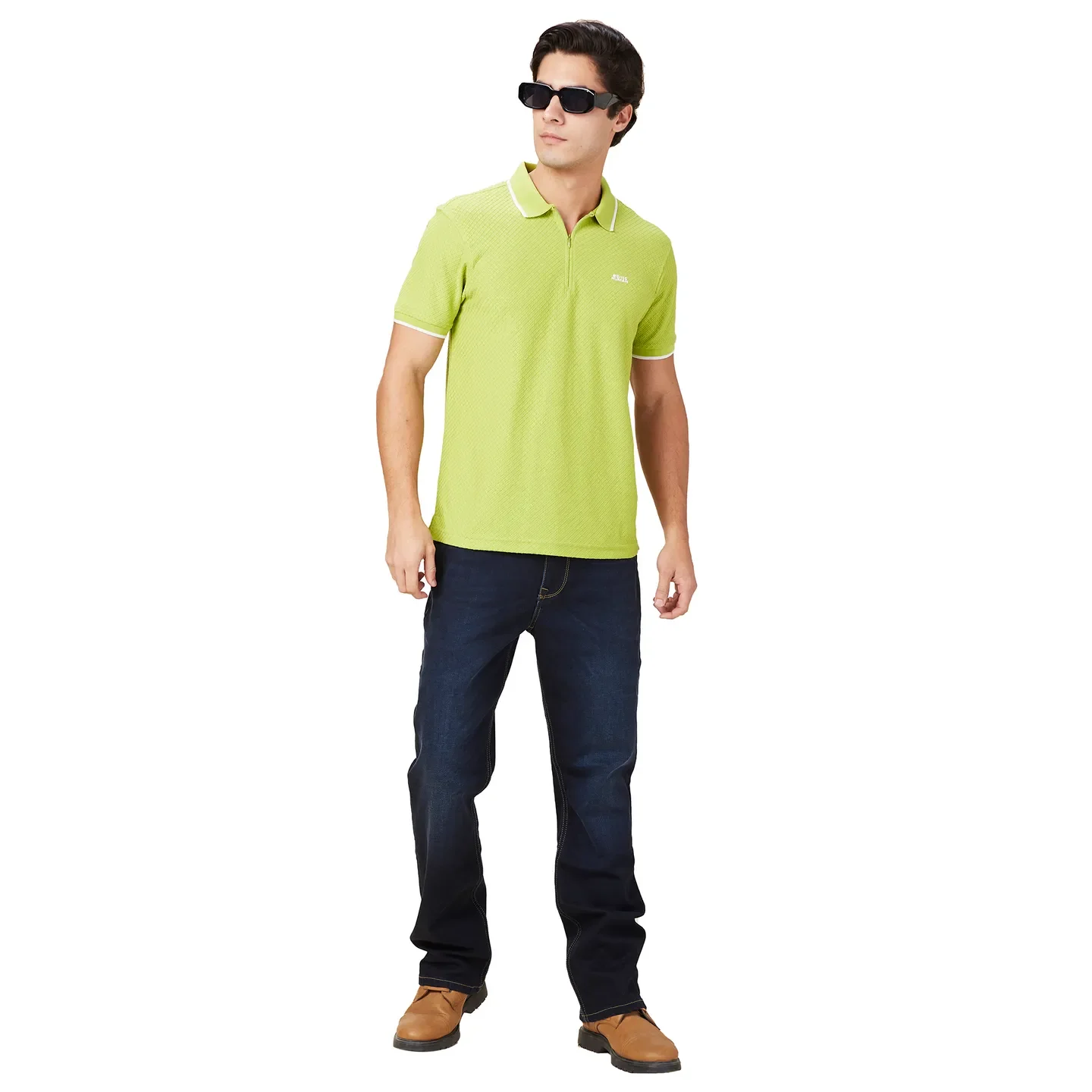 Green Regular Fit Men's Polo T-Shirt by Being Human Clothing - Image 6