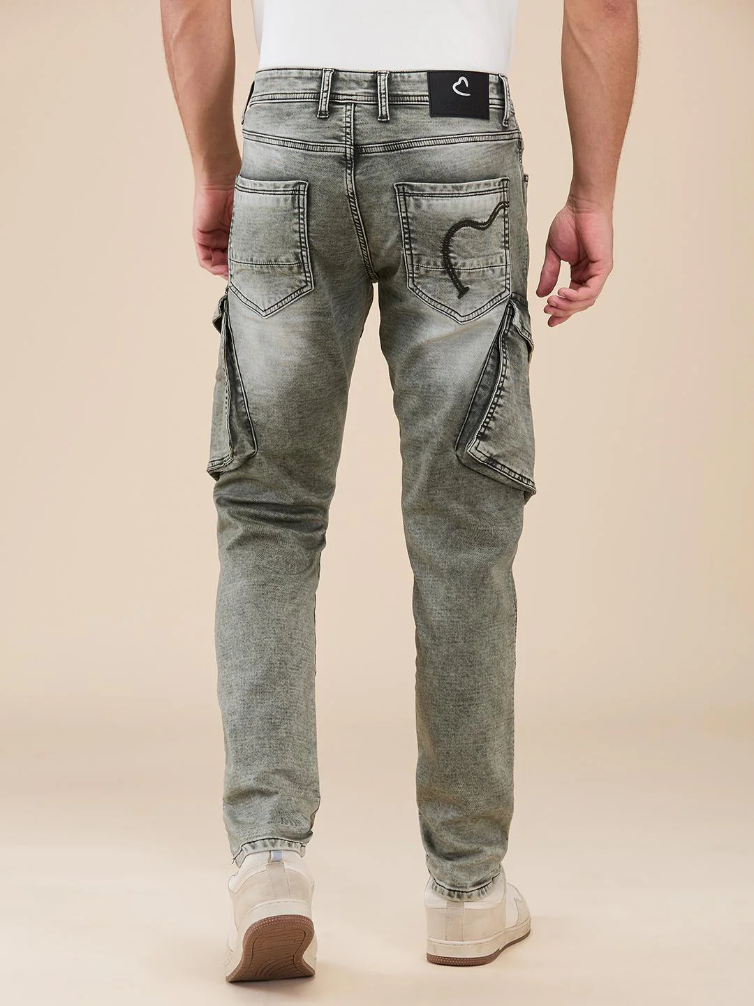 Olive Anti Fit Denims For Men By Being Human Clothing - Image 3