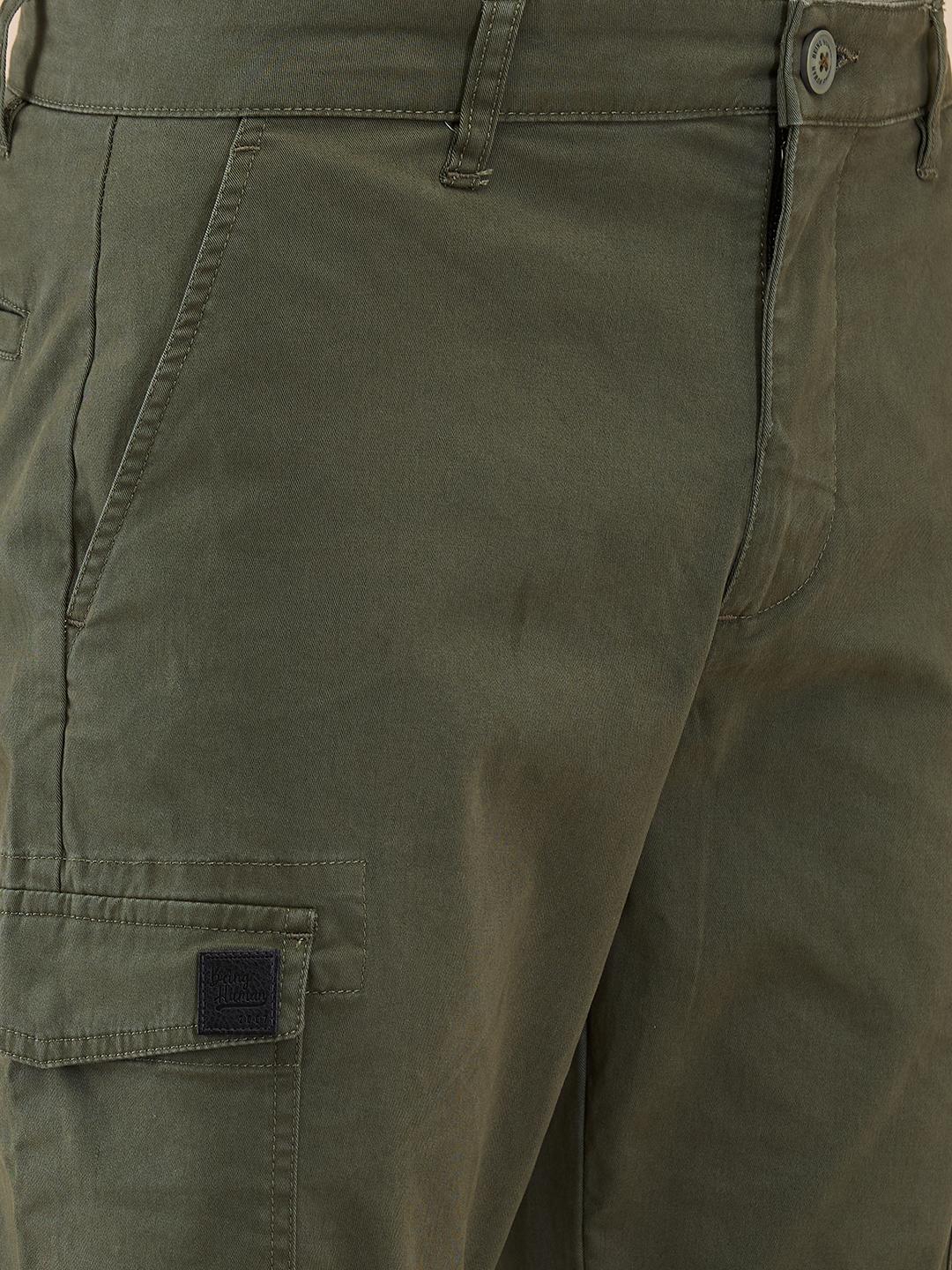 Military Green Easy Fit Cargo For Men By Being Human Clothing - Image 4