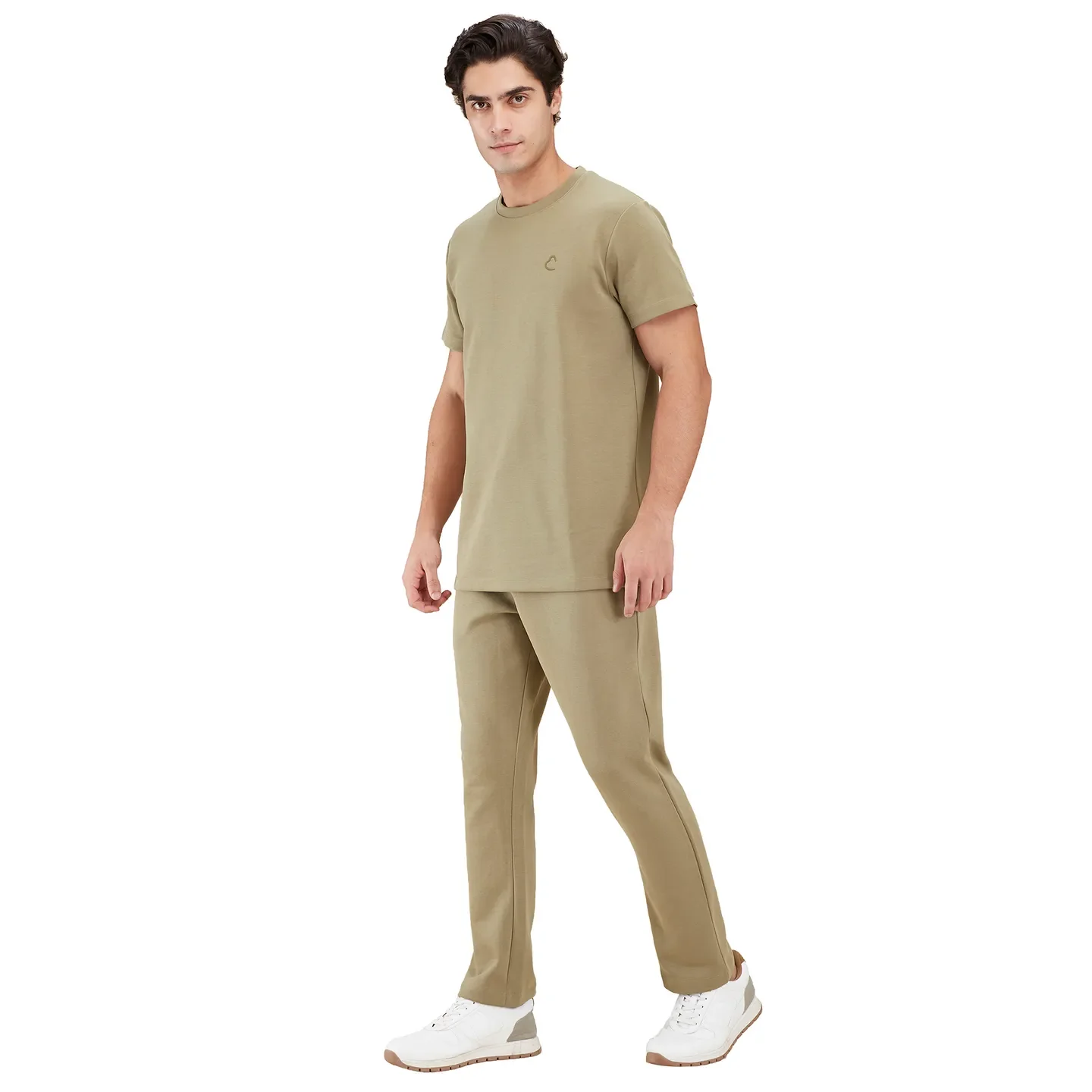 Olive Slim Fit Round Neck Men's T-Shirt by Being Human Clothing - Image 2