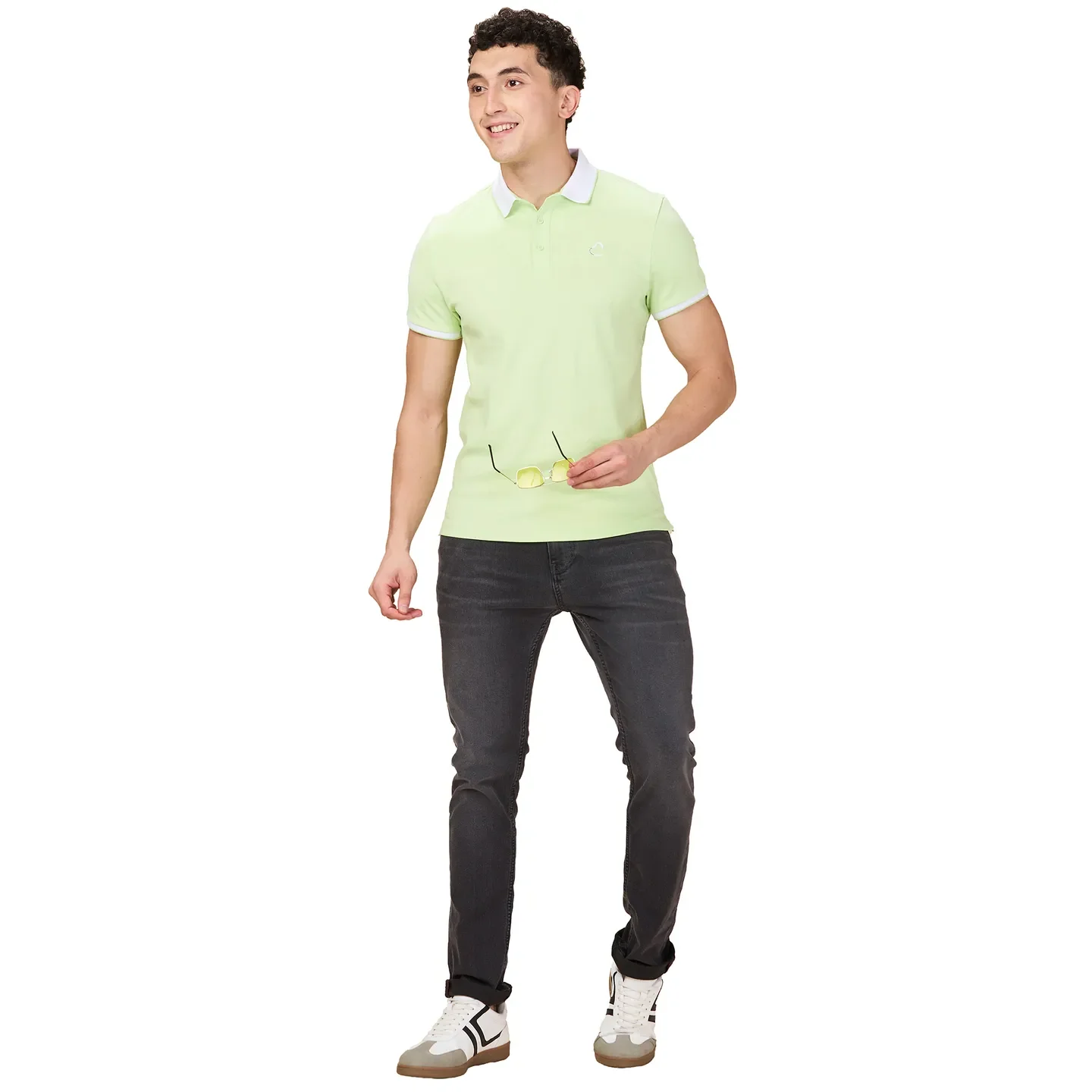 Green Regular Fit Men's Polo T-shirt by Being Human Clothing - Image 6
