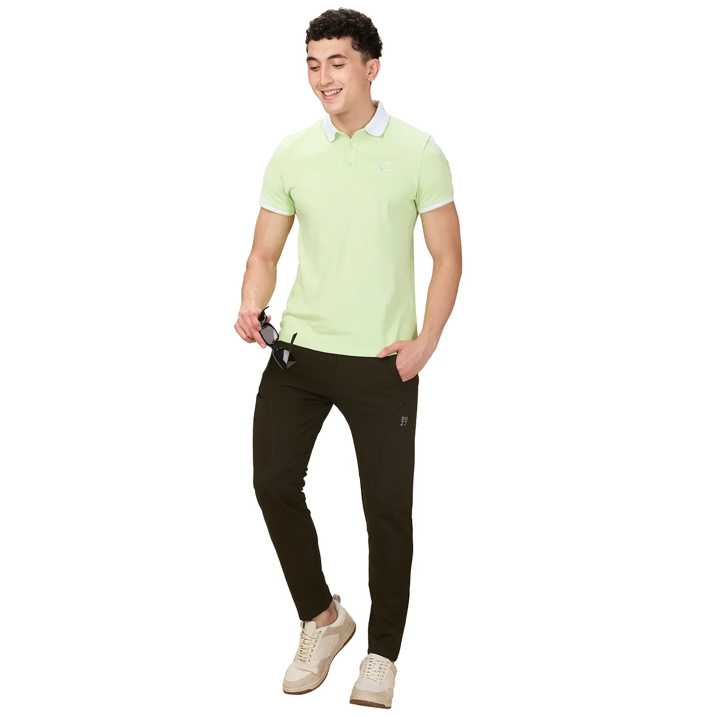 Olive Regular Fit Track Pants For Men By Being Human Clothing - Image 6