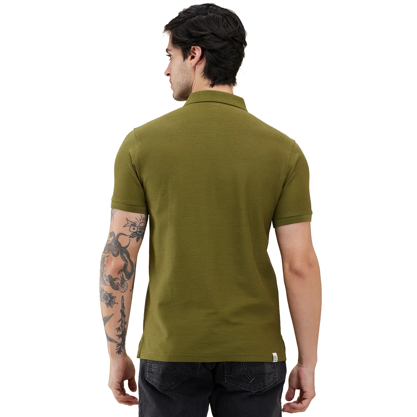 Green Regular Fit Men's Polo T-Shirt by Being Human Clothing - Image 3