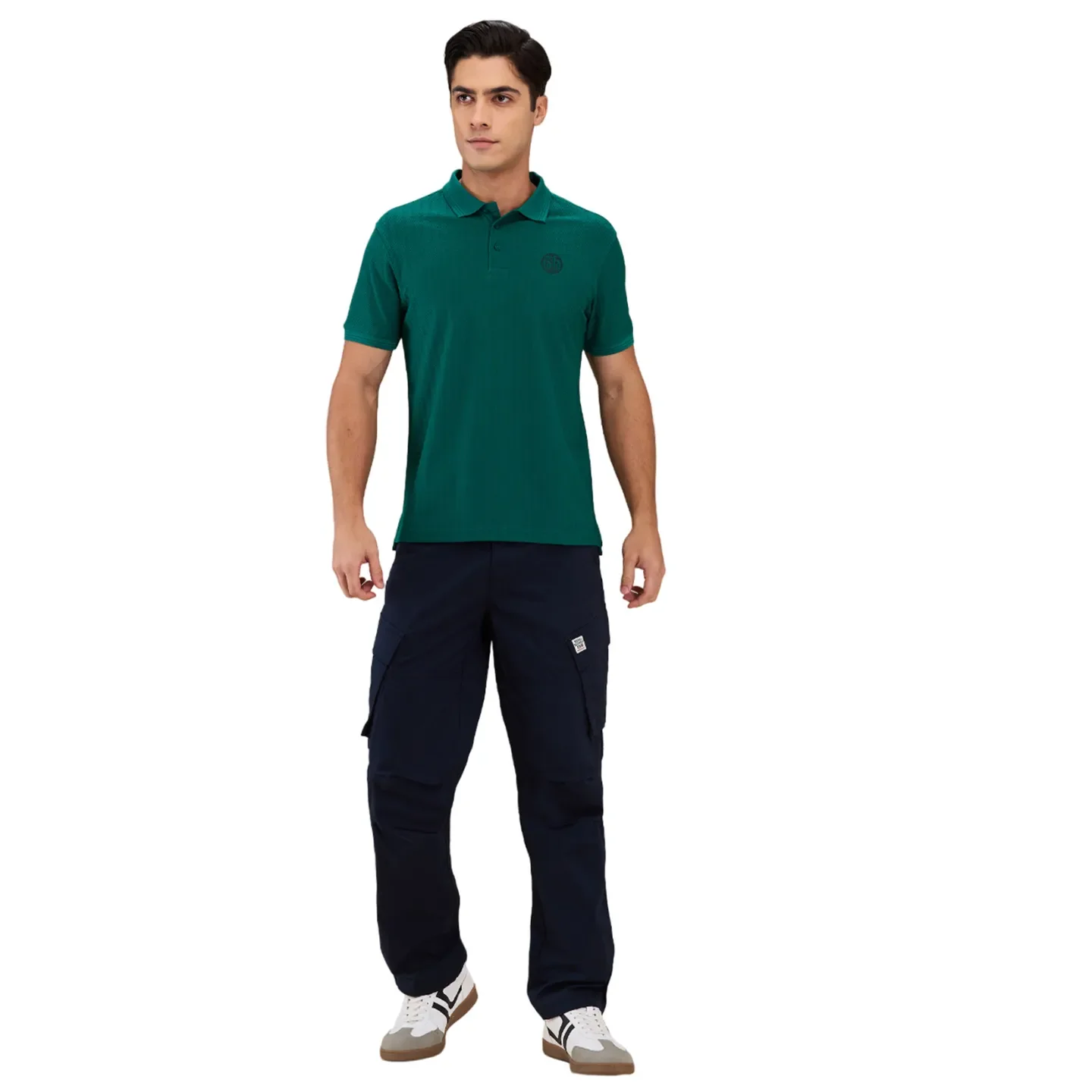 Green Regular Fit Men's Polo T-shirt by Being Human Clothing - Image 2