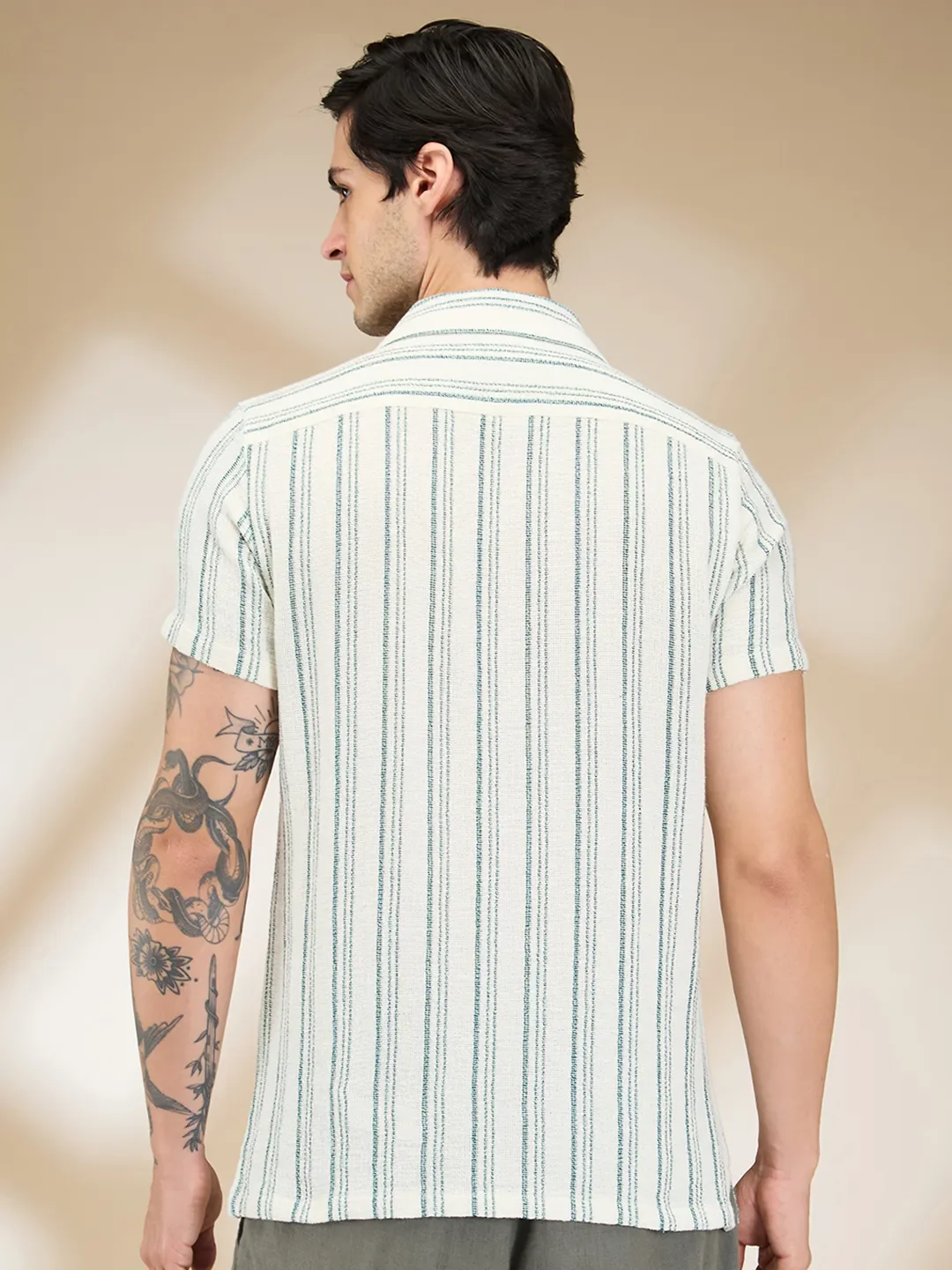 Olive Regular Fit Regular Collar Men's Shirt by Being Human Clothing - Image 3