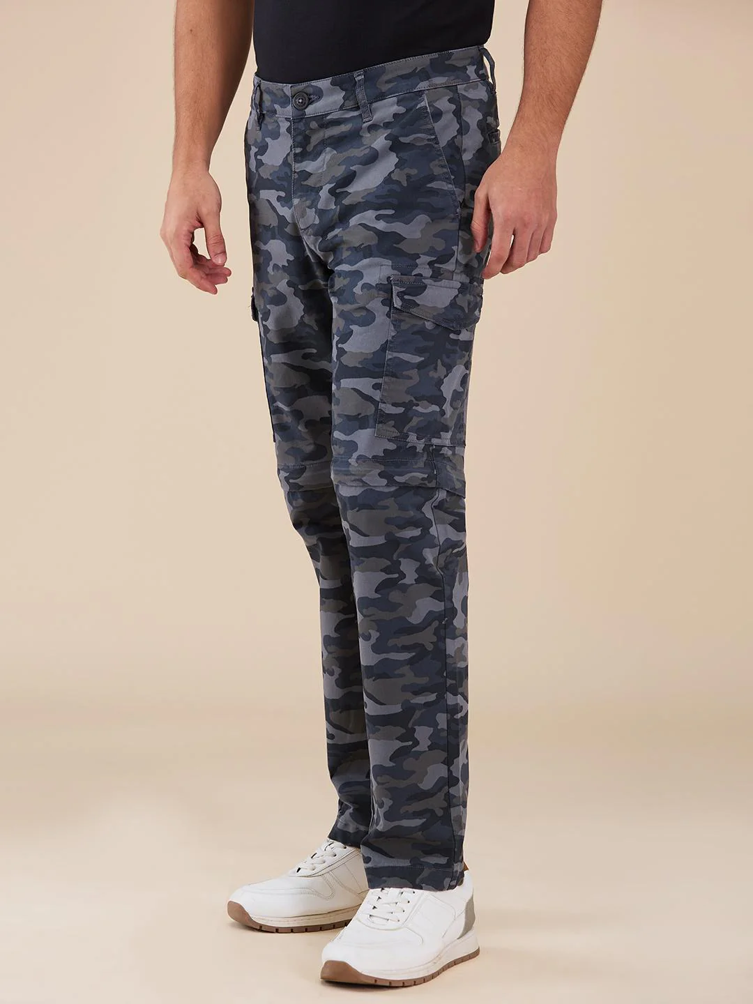 Grey Camo Easy Fit Cargo For Men By Being Human Clothing - Image 2