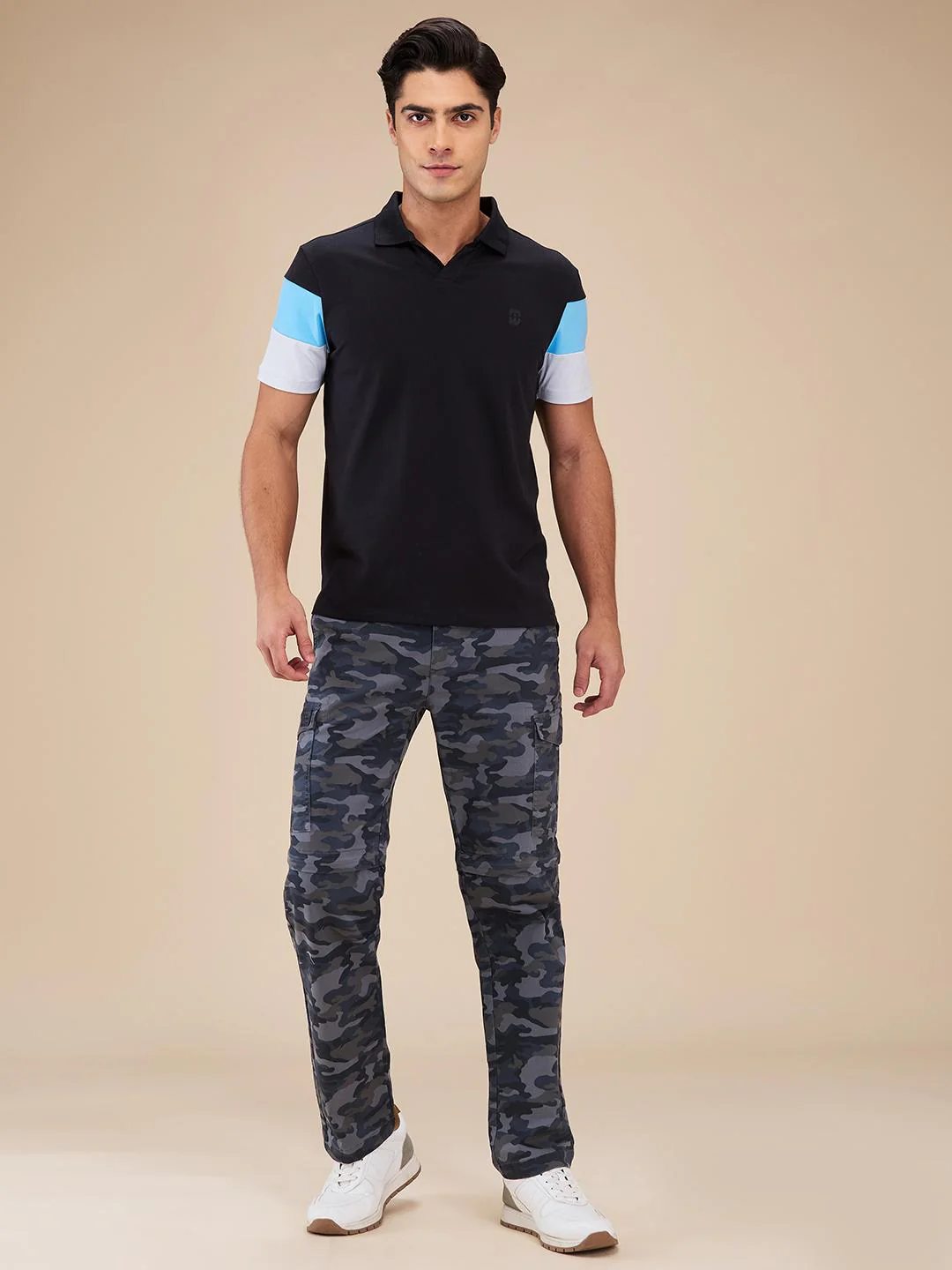 Grey Camo Easy Fit Cargo For Men By Being Human Clothing - Image 5