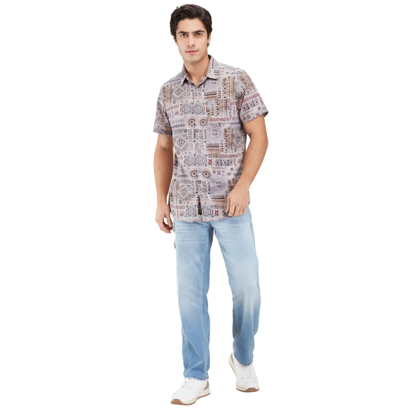 Grey Regular Fit Regular Collar Men's Shirt by Being Human Clothing - Image 2