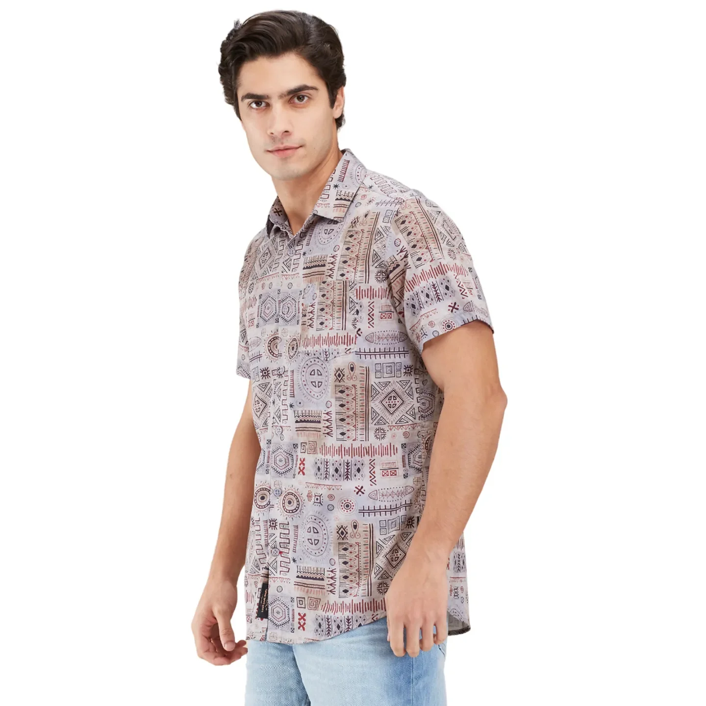 Grey Regular Fit Regular Collar Men's Shirt by Being Human Clothing - Image 4