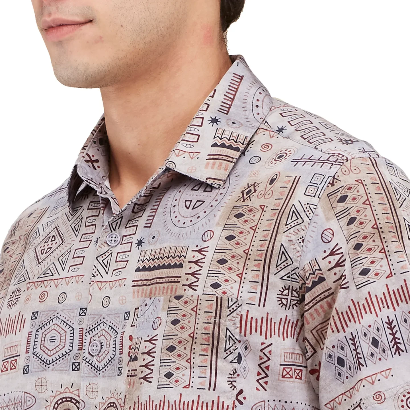 Grey Regular Fit Regular Collar Men's Shirt by Being Human Clothing - Image 5