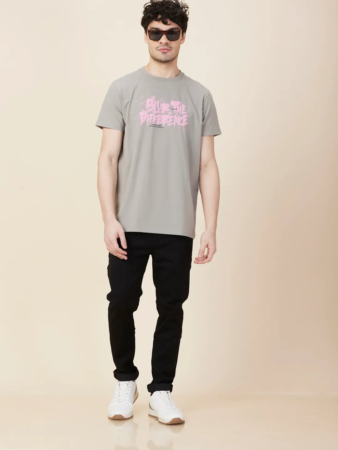 Grey Easy Fit Round Neck Men's T-Shirt by Being Human Clothing - Image 5