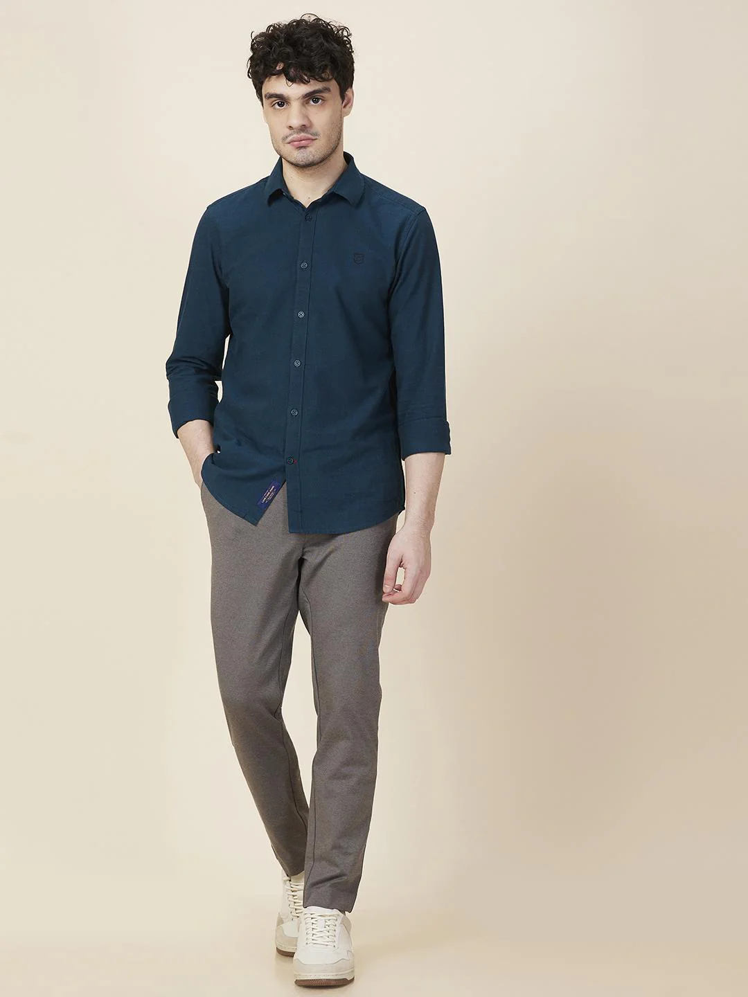 Grey Cropped Fit Chino For Men By Being Human Clothing - Image 5