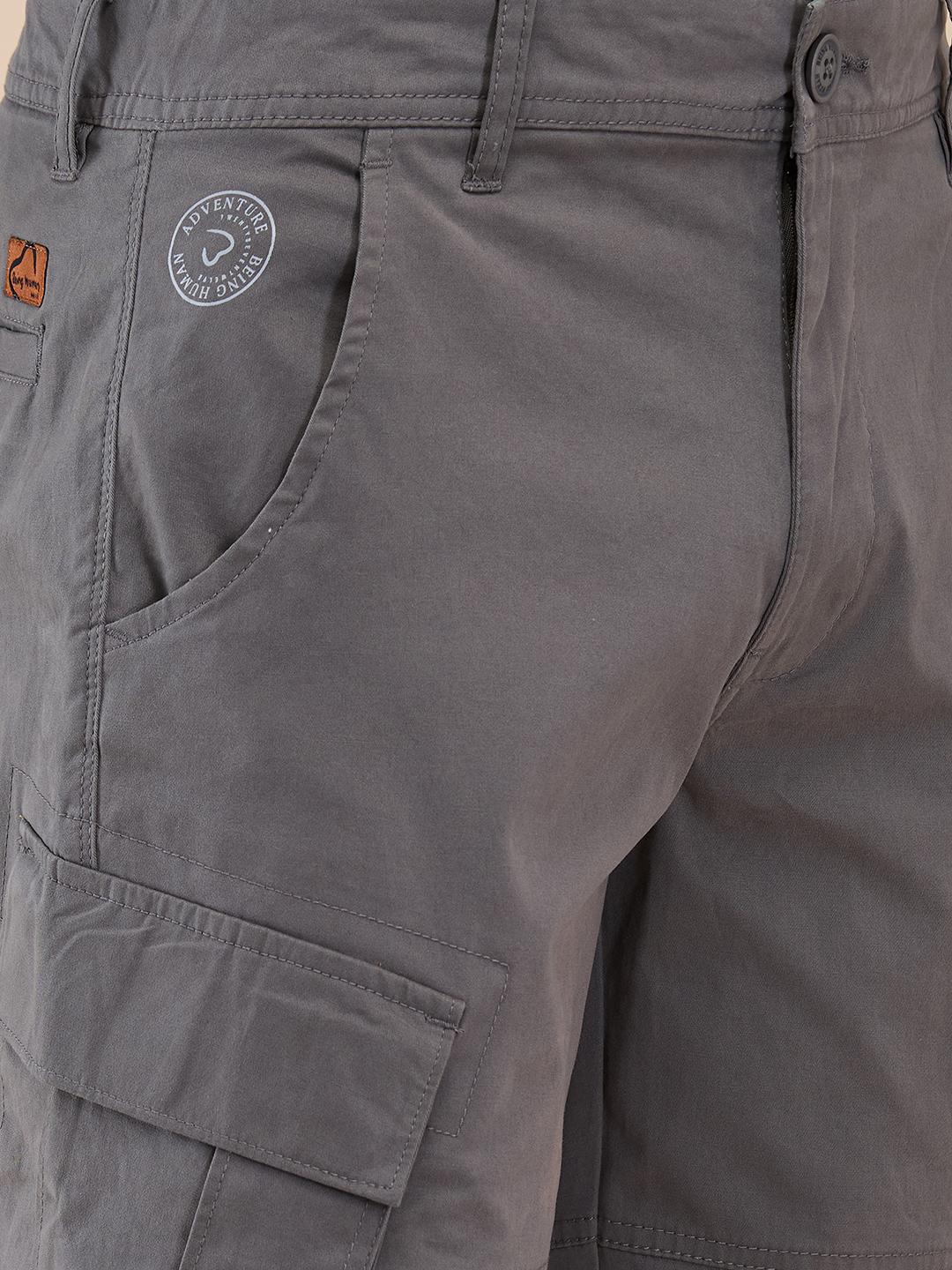 Grey Slim Fit Cargo For Men By Being Human Clothing - Image 4