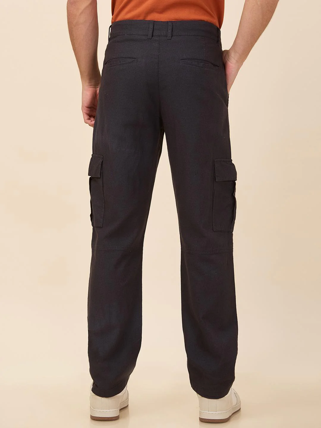 Charcoal Straight Fit Cargo For Men By Being Human Clothing - Image 3