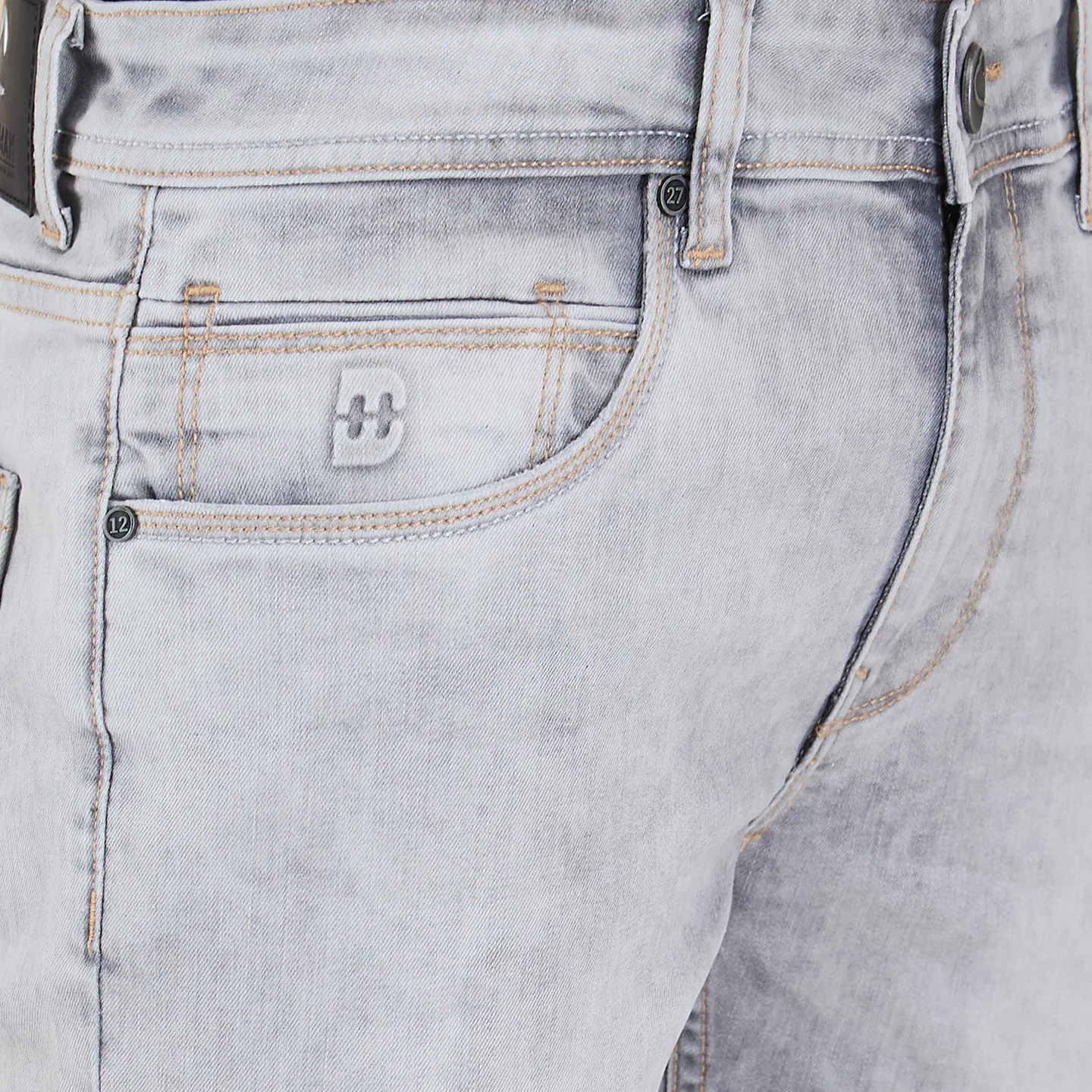Grey Skinny Fit Denims For Men By Being Human Clothing - Image 5