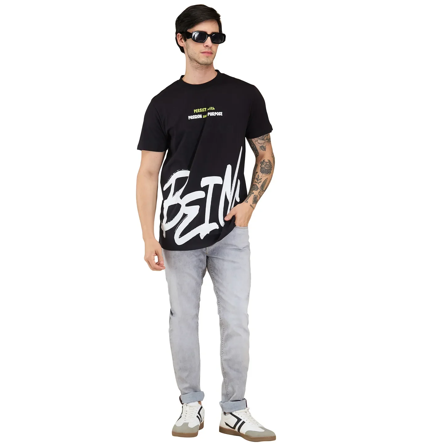 Grey Skinny Fit Denims For Men By Being Human Clothing - Image 6