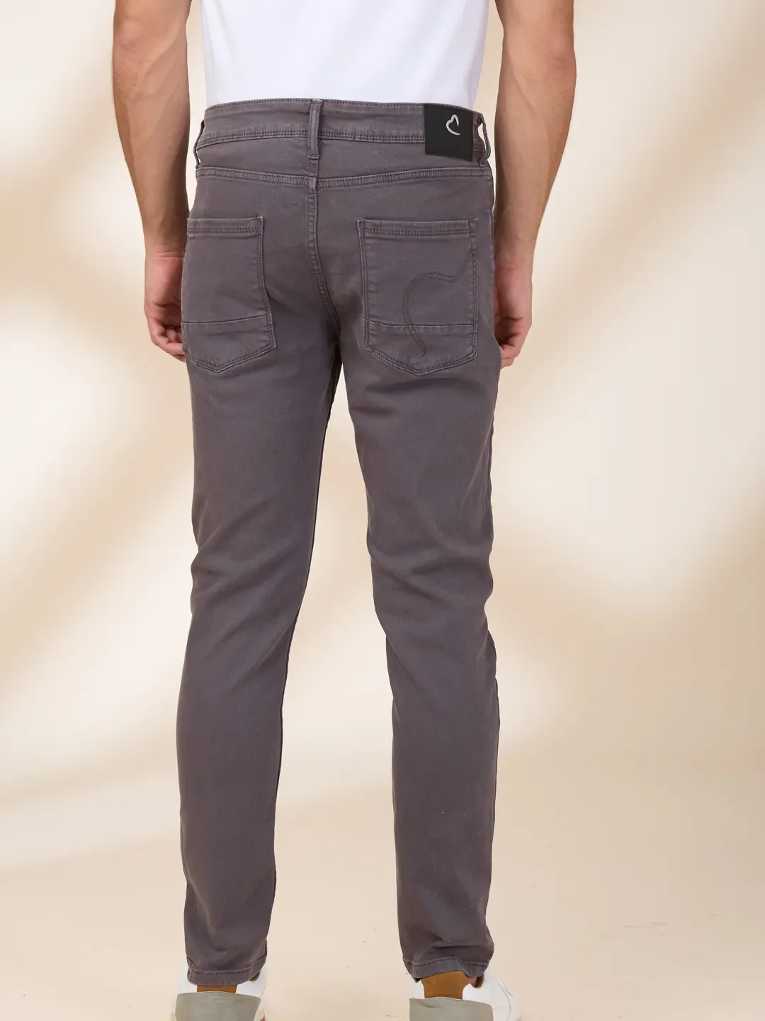 Grey Cropped Fit Denims For Men By Being Human Clothing - Image 3