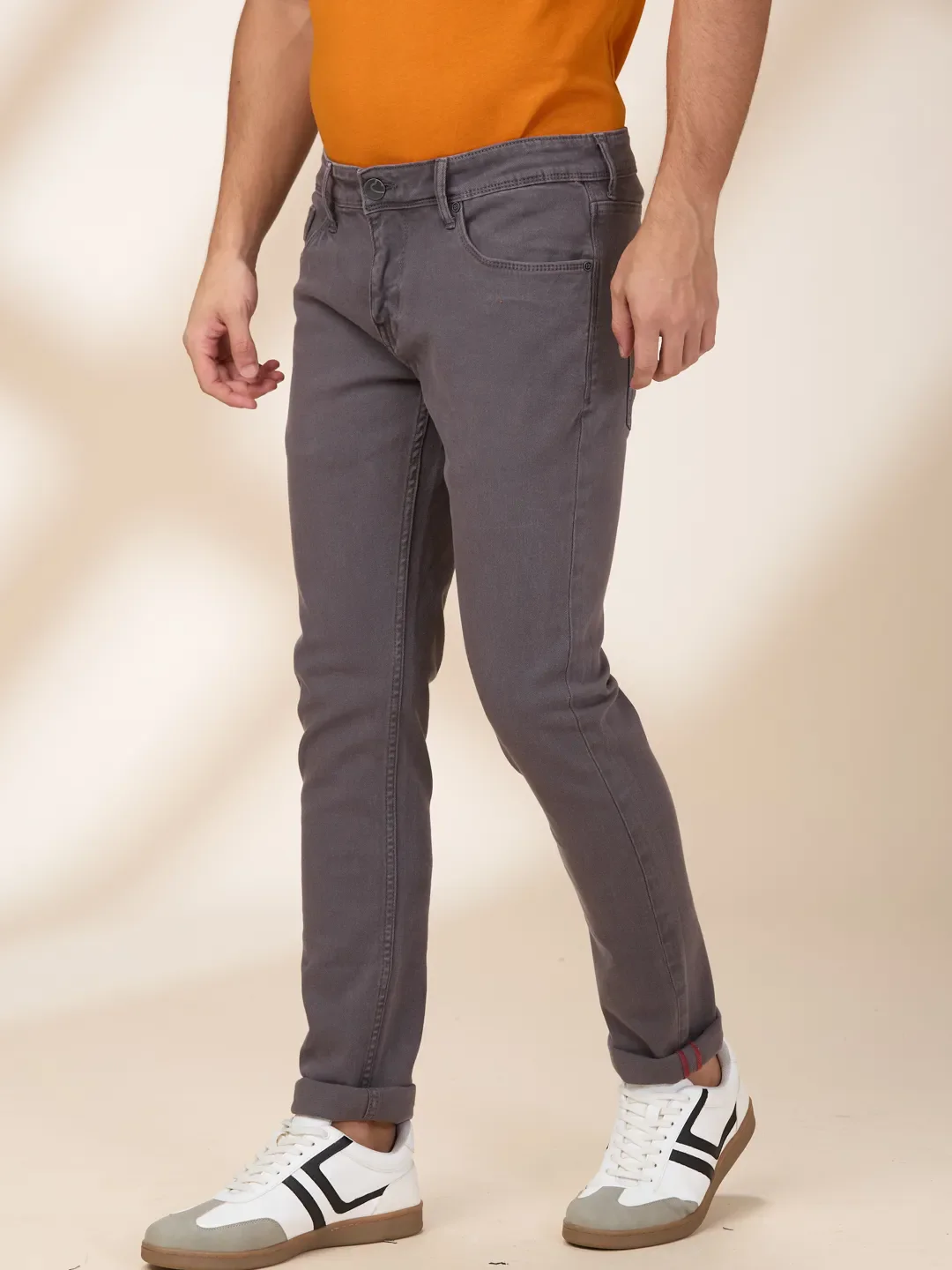 Grey Skinny Fit Men's Denims by Being Human Clothing - Image 4