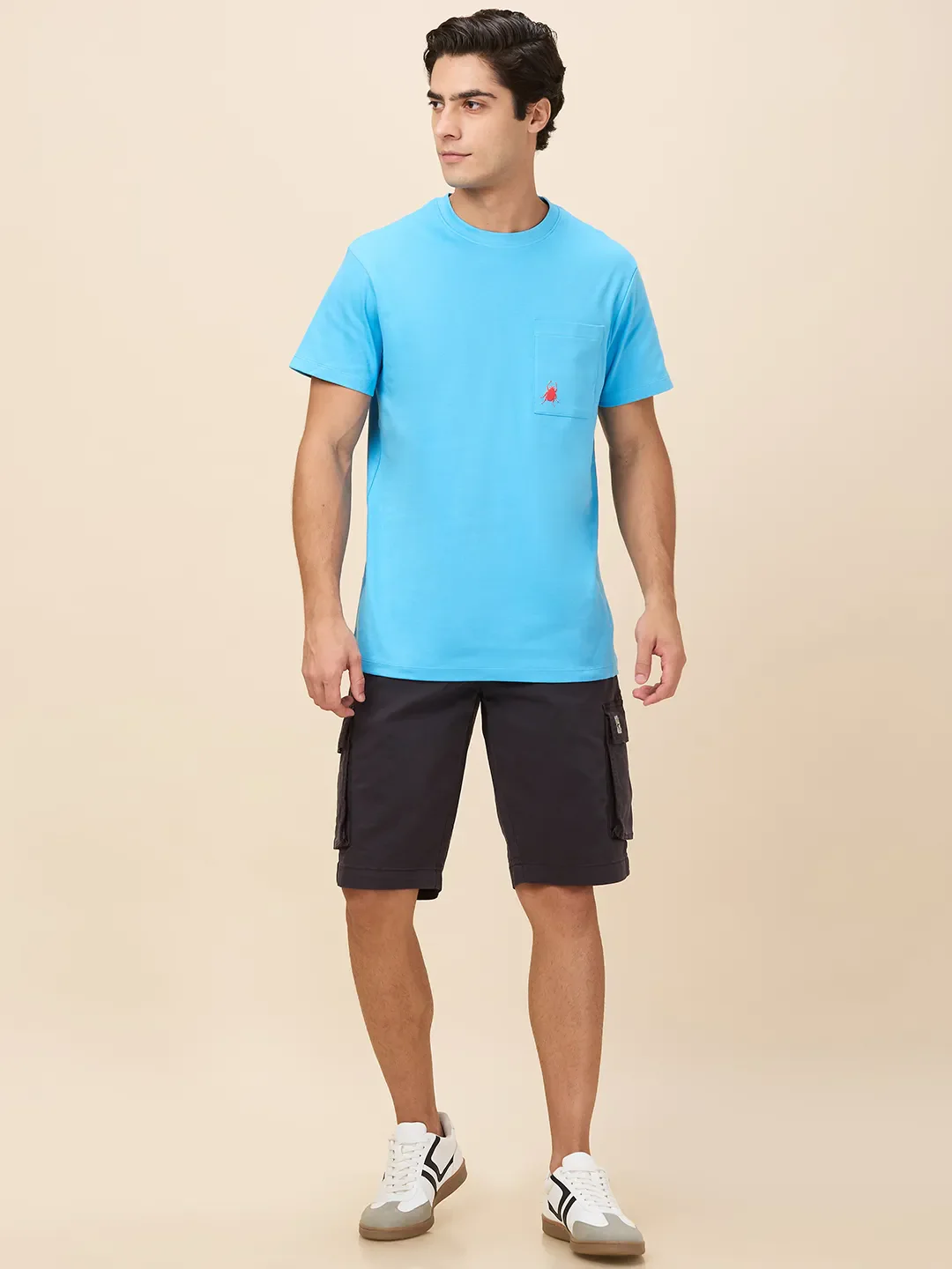 Charcoal Regular Fit Shorts For Men By Being Human Clothing - Image 2