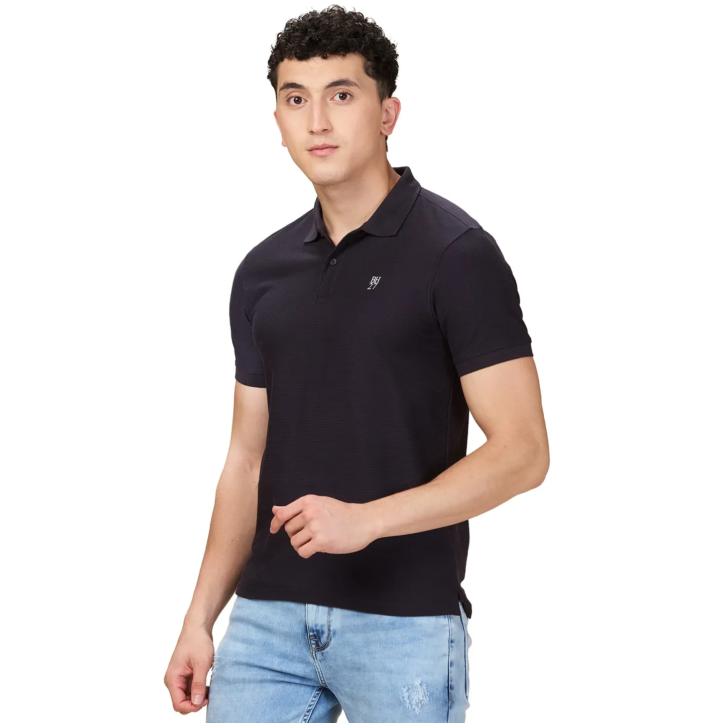 Grey Regular Fit Men's Polo T-Shirt by Being Human Clothing - Image 4
