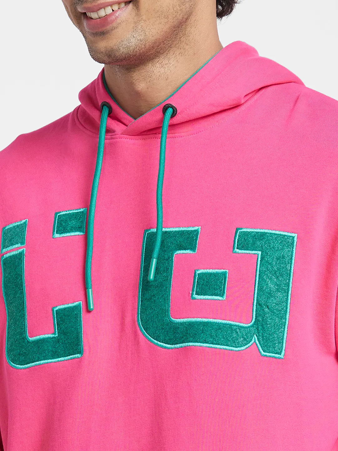 Pink Regular Fit Men's Hoodie by Being Human Clothing - Image 5