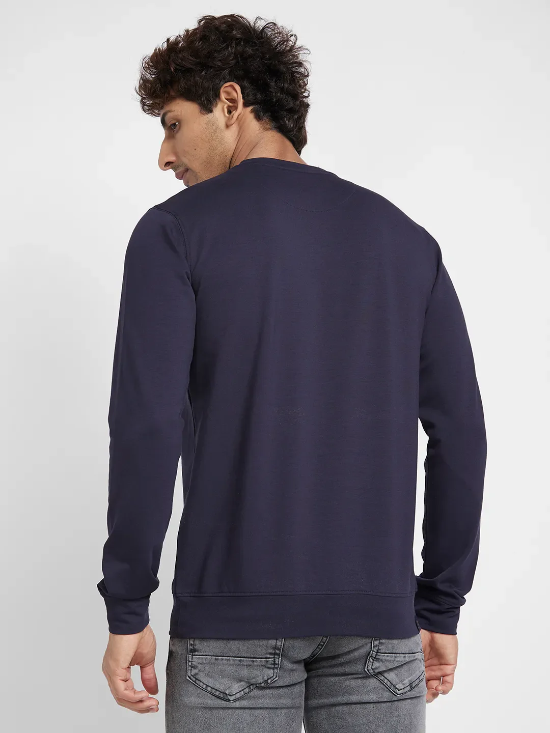 Black Regular Fit Round Neck Men's Hoodie by Being Human Clothing - Image 2