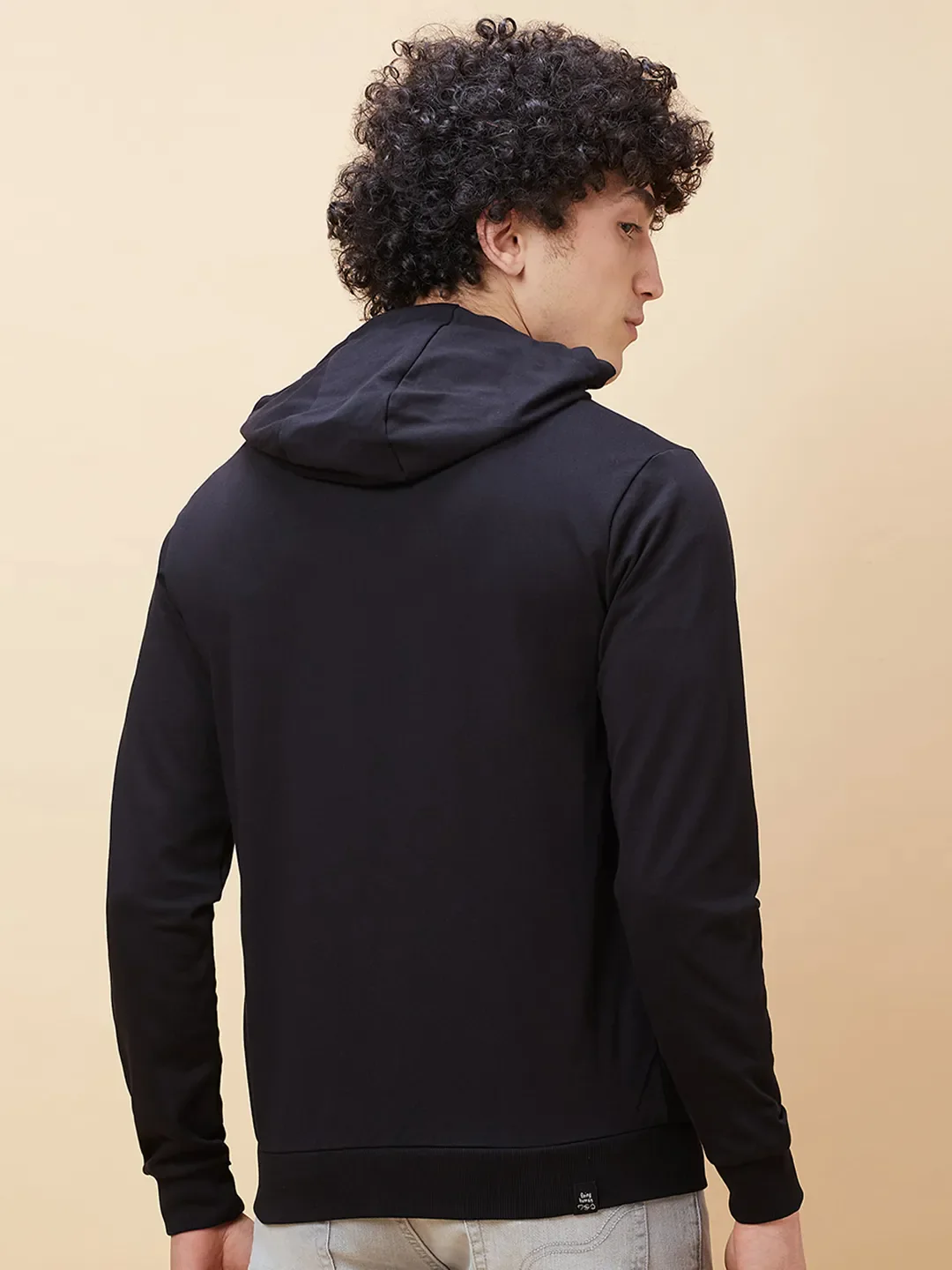 Black Regular Fit  Long Sleeves Men's Hoodie by Being Human Clothing - Image 3