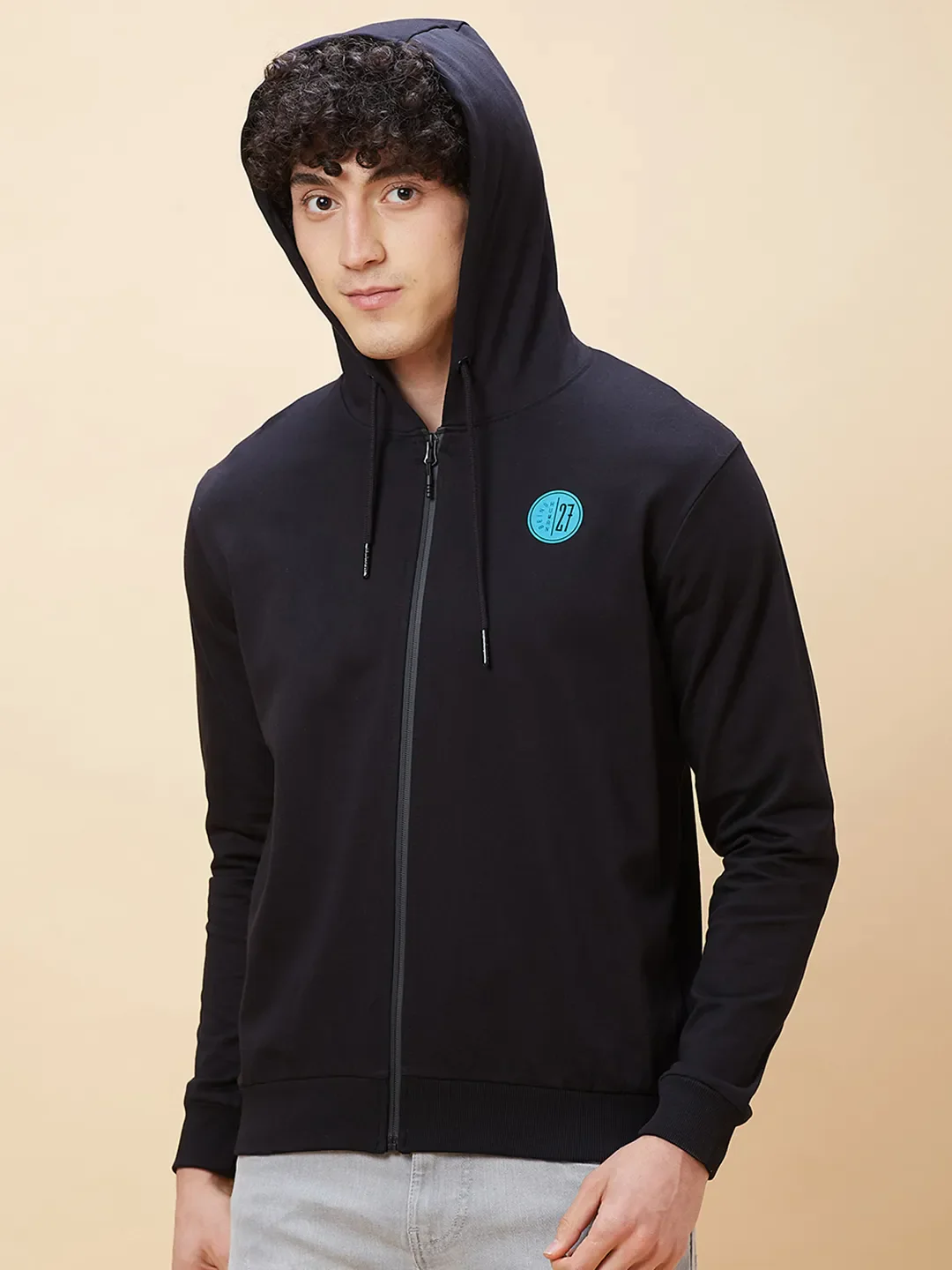 Black Regular Fit  Long Sleeves Men's Hoodie by Being Human Clothing - Image 4