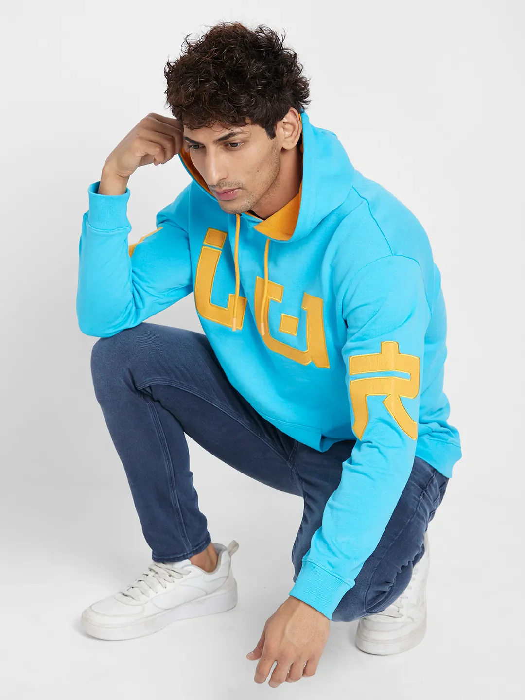 Blue Regular Fit Men's Hoodie by Being Human Clothing - Image 2