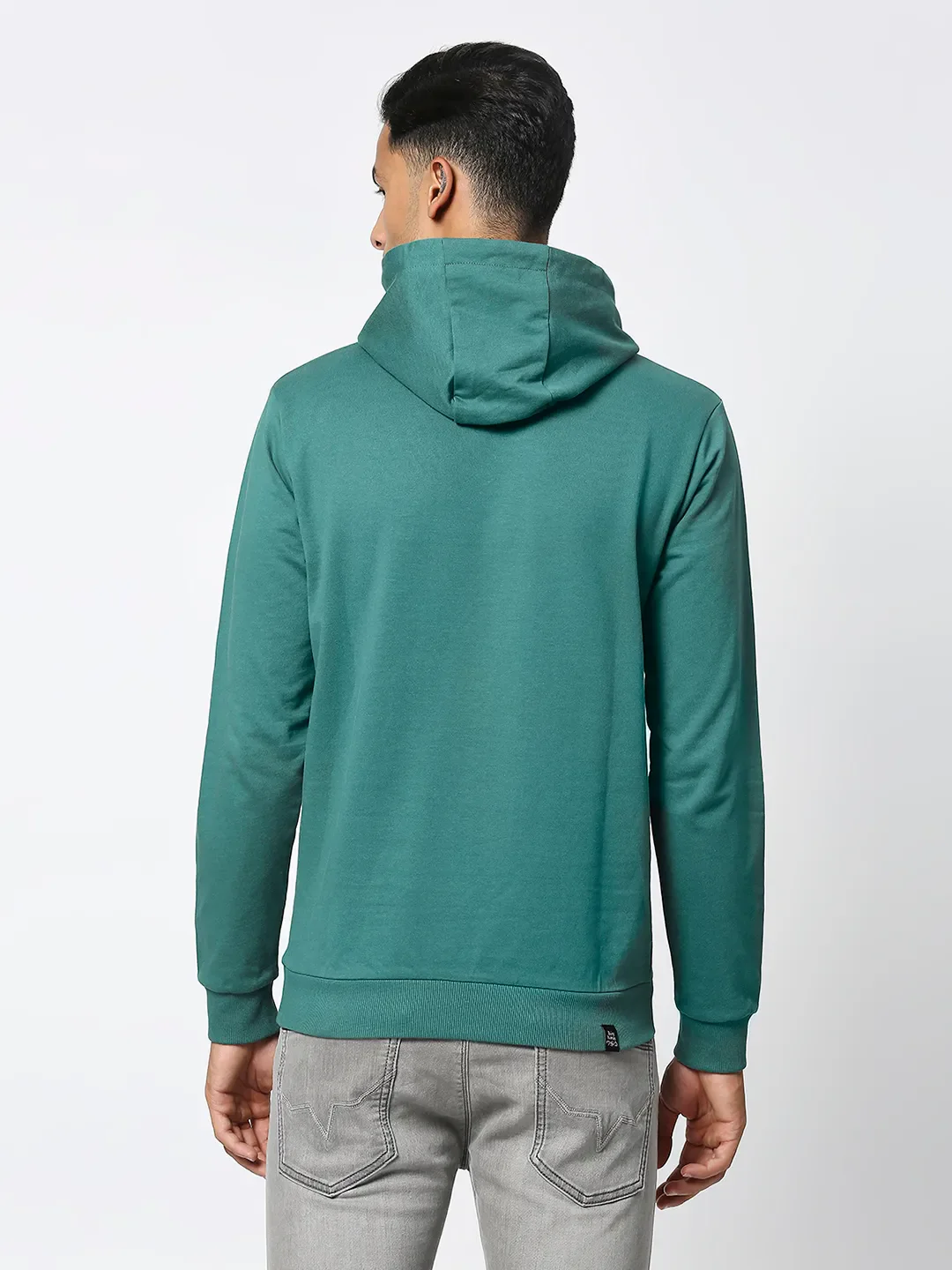 Green Regular Fit  Long Sleeves Men's Hoodie by Being Human Clothing - Image 3