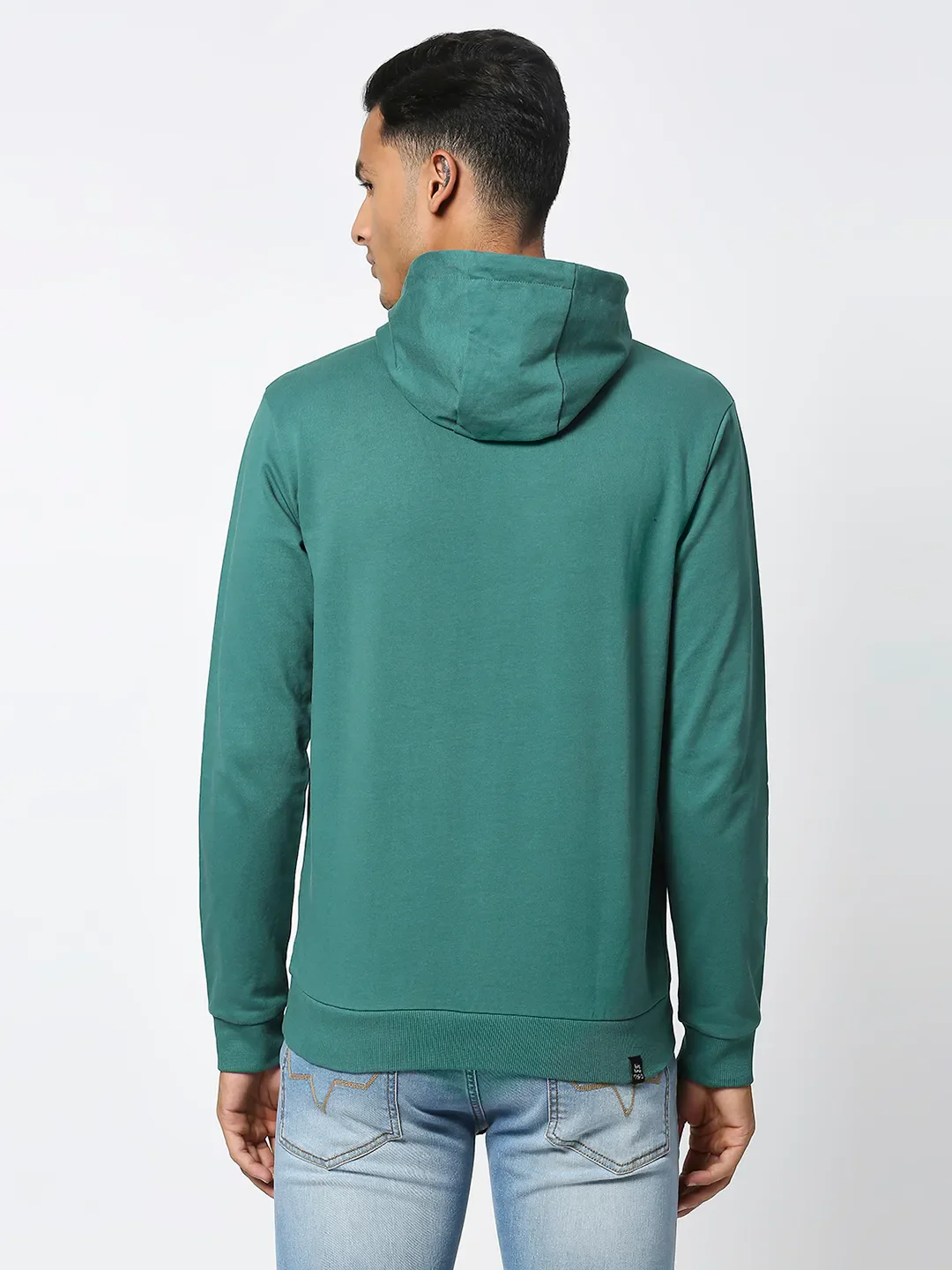 Green Regular Fit  Long Sleeves Men's Hoodie by Being Human Clothing - Image 3