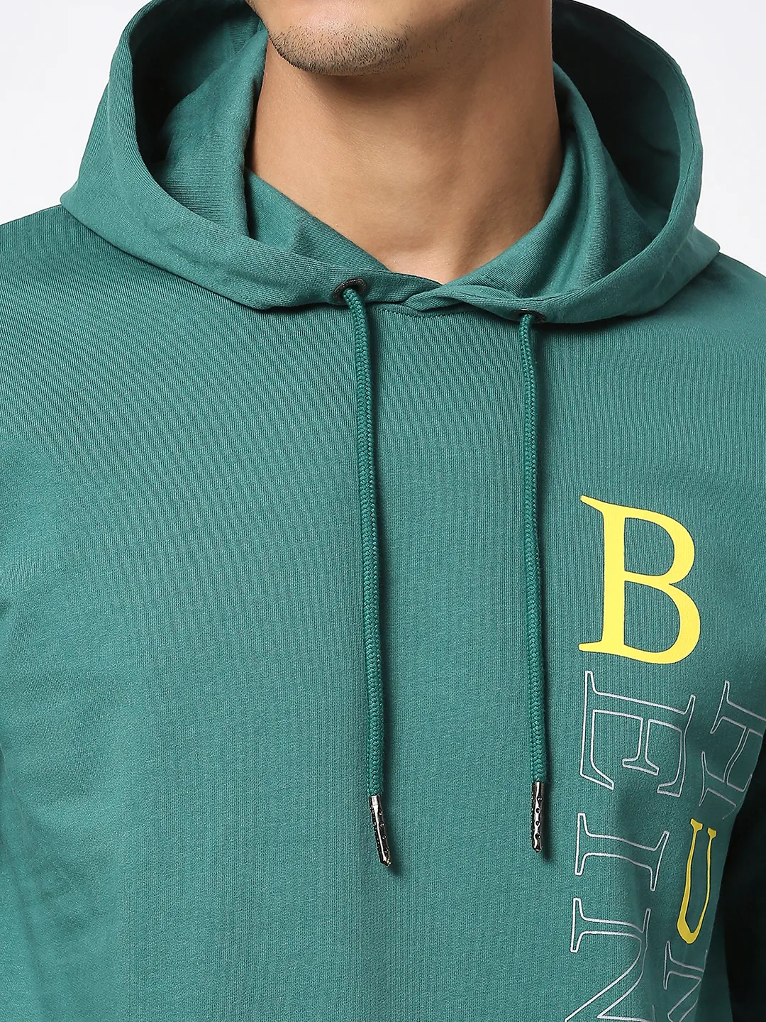 Green Regular Fit  Long Sleeves Men's Hoodie by Being Human Clothing - Image 5