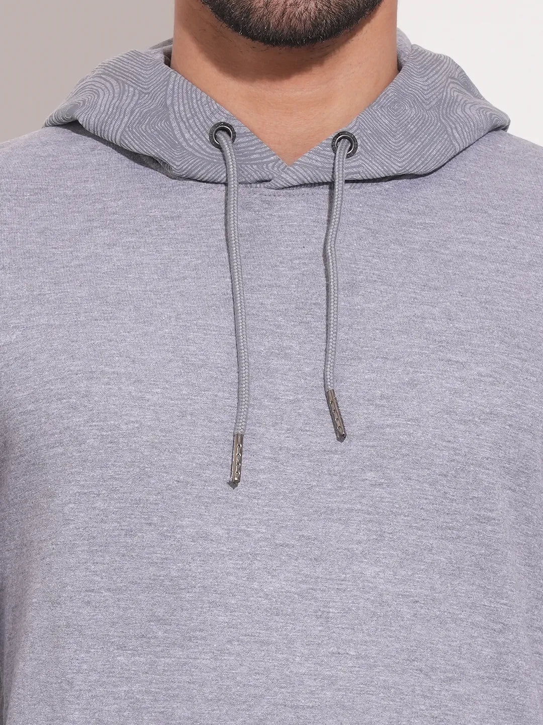 Grey Regular Fit Round Neck Long Sleeves Men's Hoodie by Being Human Clothing - Image 8