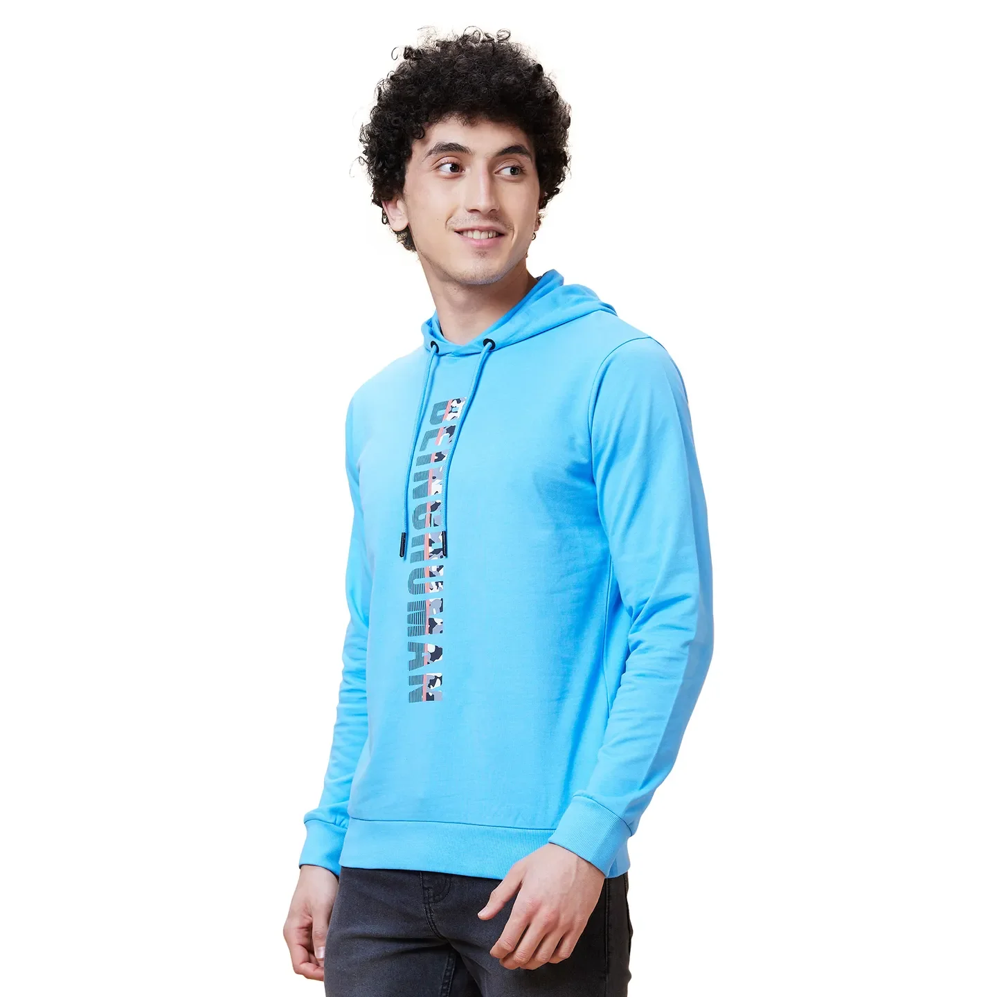 Light Blue Regular Fit Men's Hoodie by Being Human Clothing - Image 4
