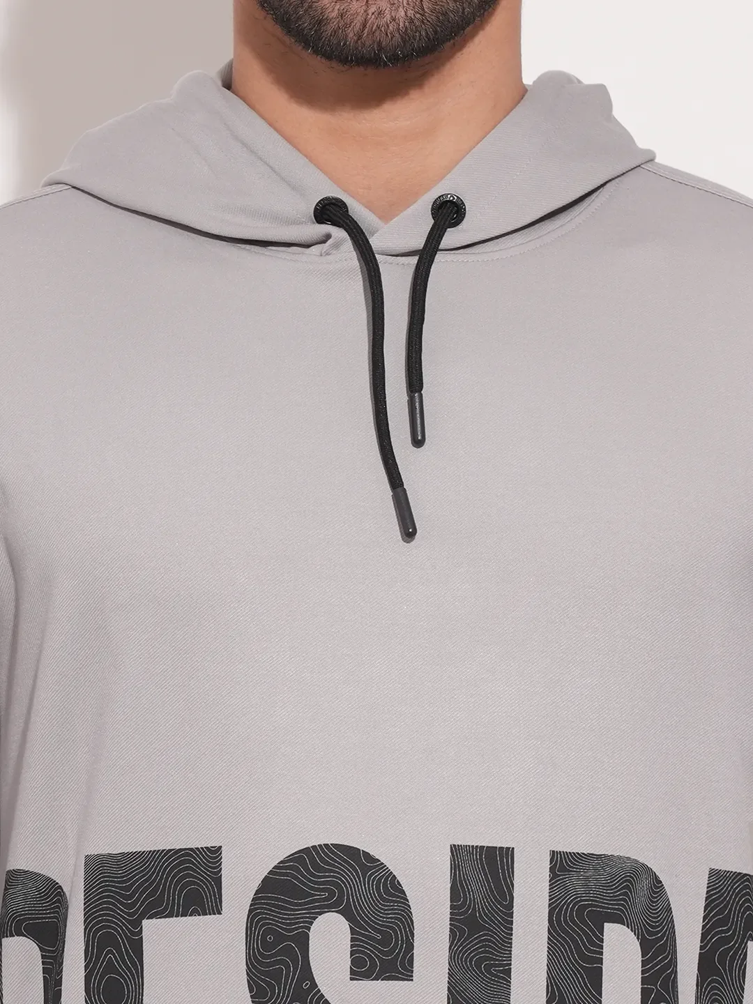Light Grey Regular Fit Men's Hoodie by Being Human Clothing - Image 8