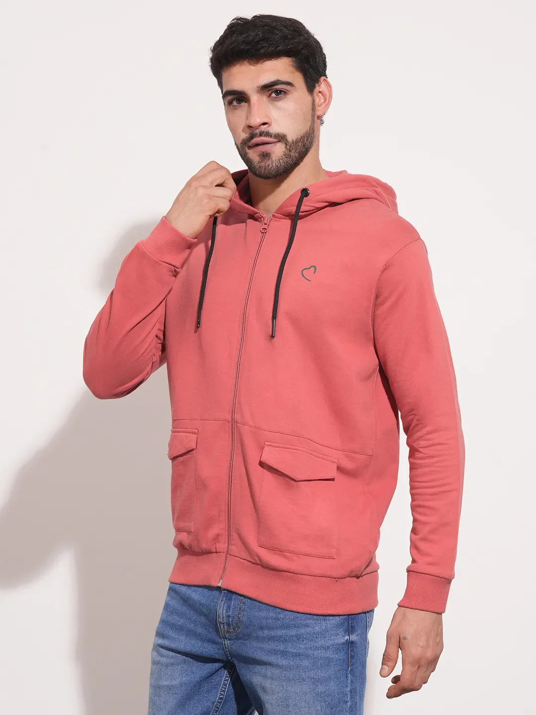 Purple Regular Fit Round Neck Men's Hoodie by Being Human Clothing - Image 2