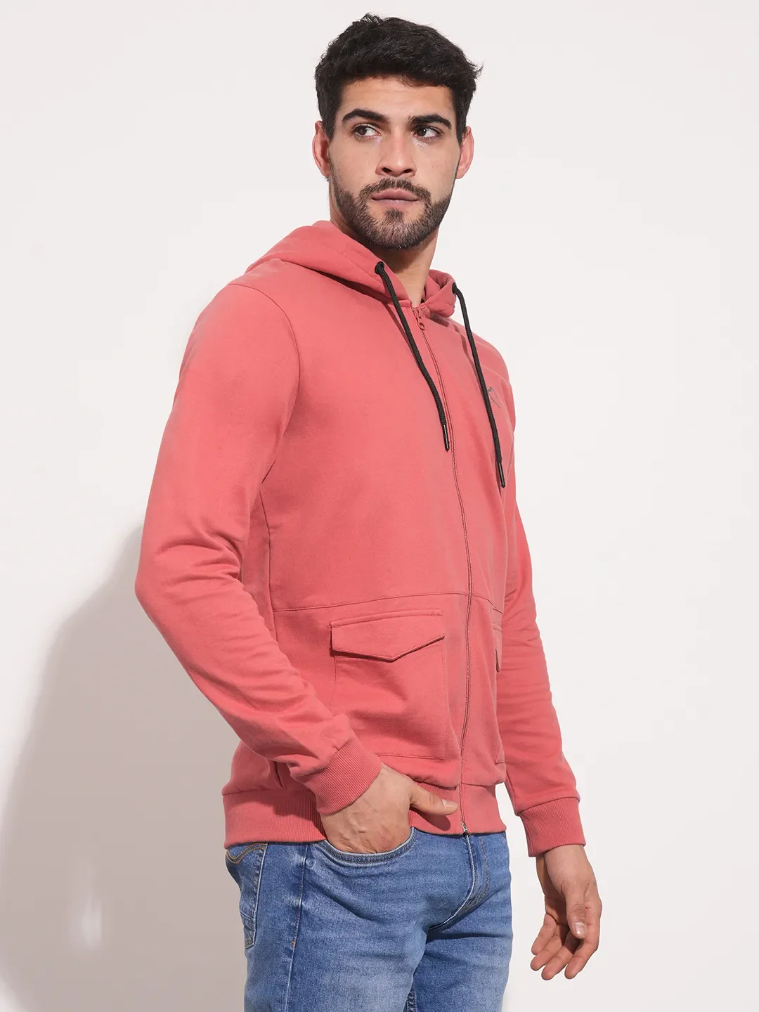Purple Regular Fit Round Neck Men's Hoodie by Being Human Clothing - Image 3