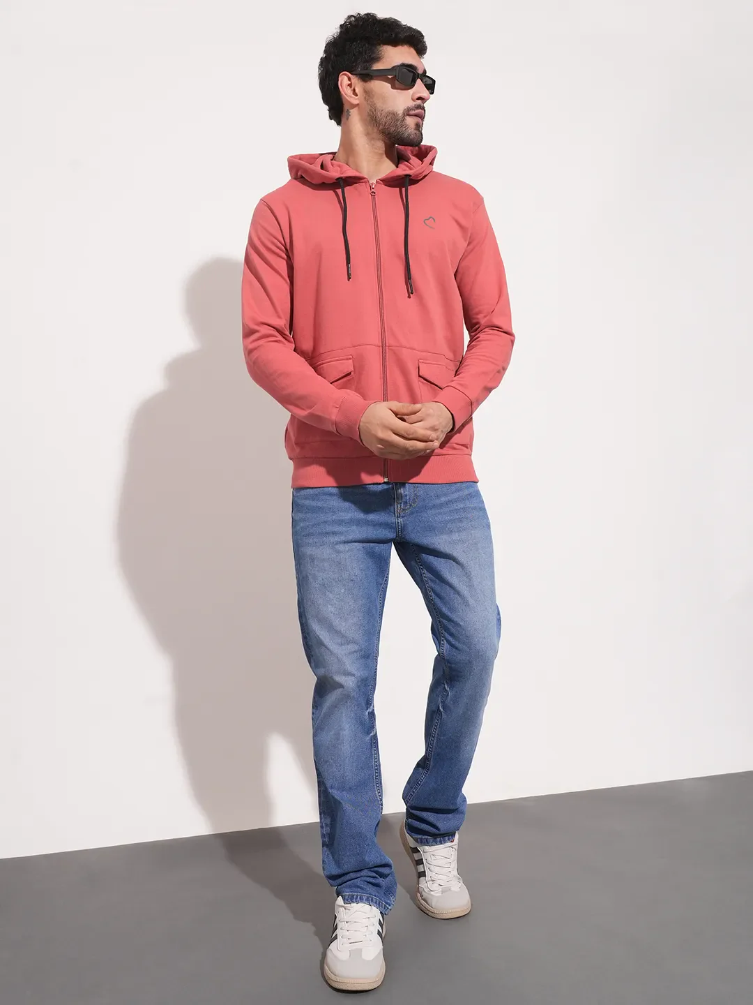 Purple Regular Fit Round Neck Men's Hoodie by Being Human Clothing - Image 4