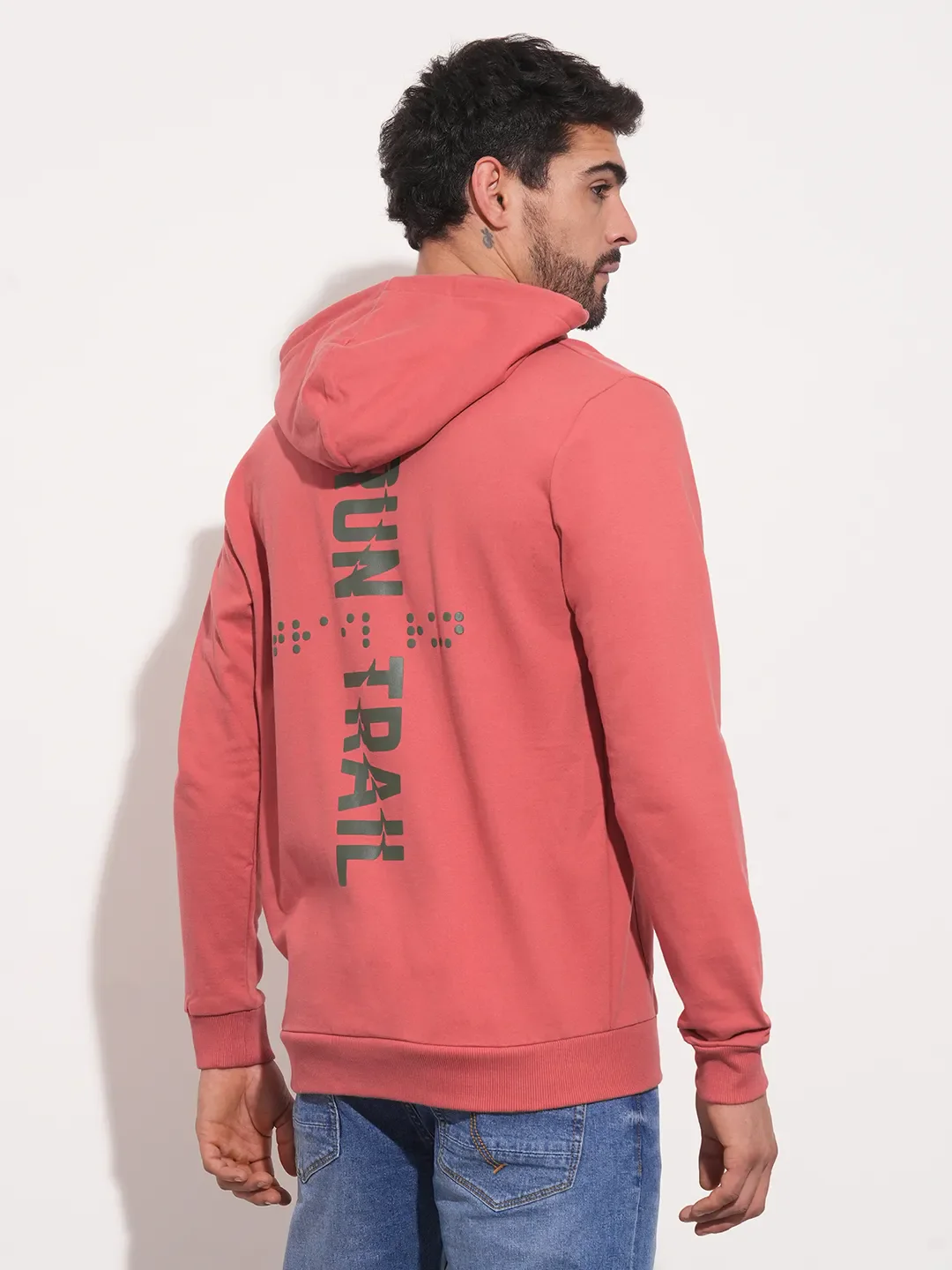 Purple Regular Fit Round Neck Men's Hoodie by Being Human Clothing - Image 5