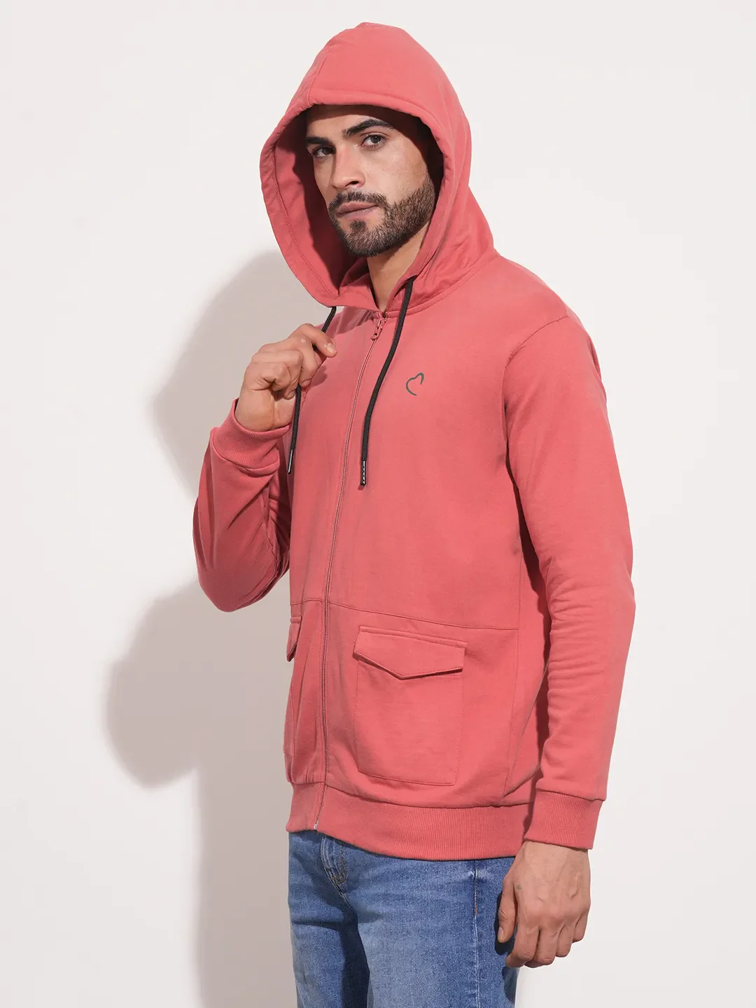 Purple Regular Fit Round Neck Men's Hoodie by Being Human Clothing - Image 6
