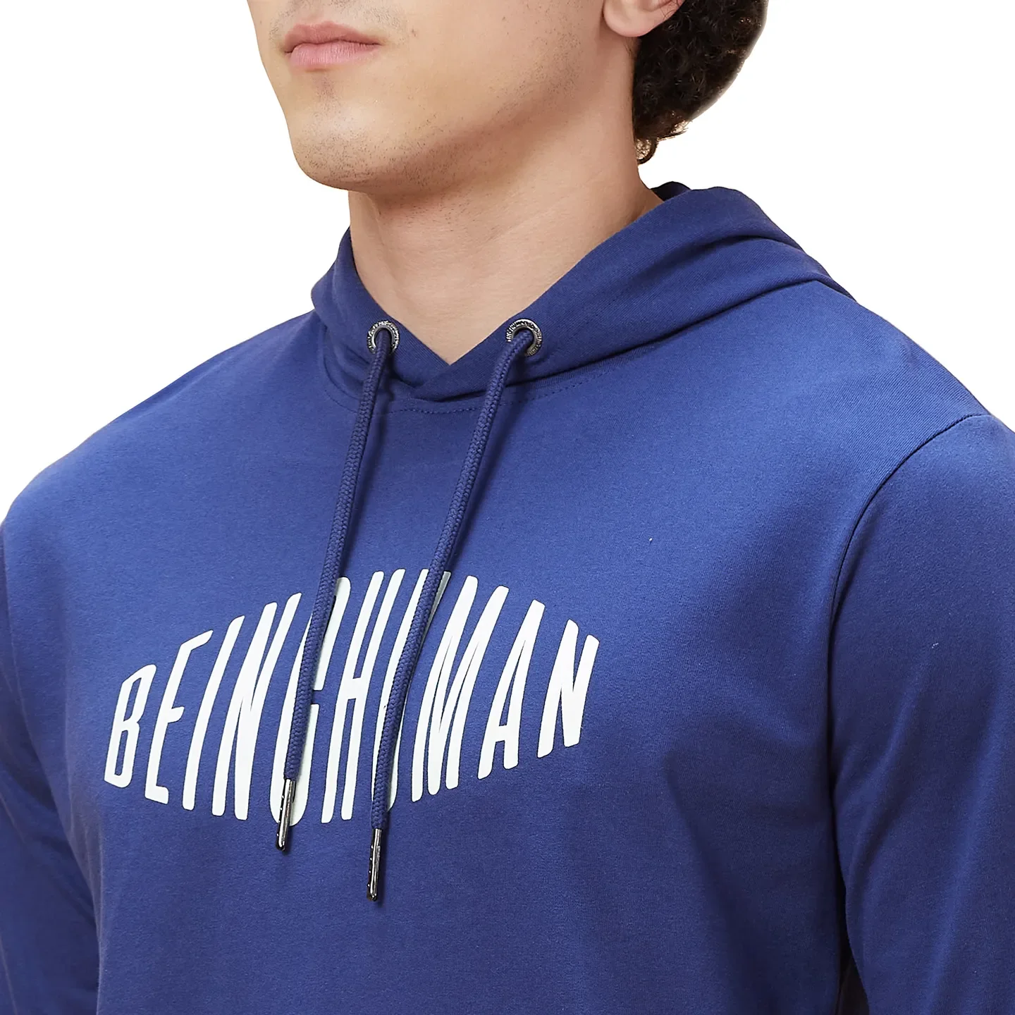 Blue Regular Fit Long Sleeves Men's Hoodie by Being Human Clothing - Image 5