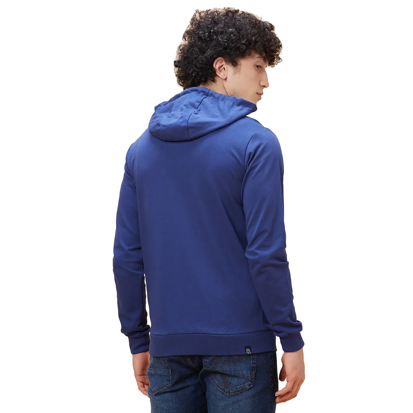 Blue Regular Fit Long Sleeves Men's Hoodie by Being Human Clothing - Image 3