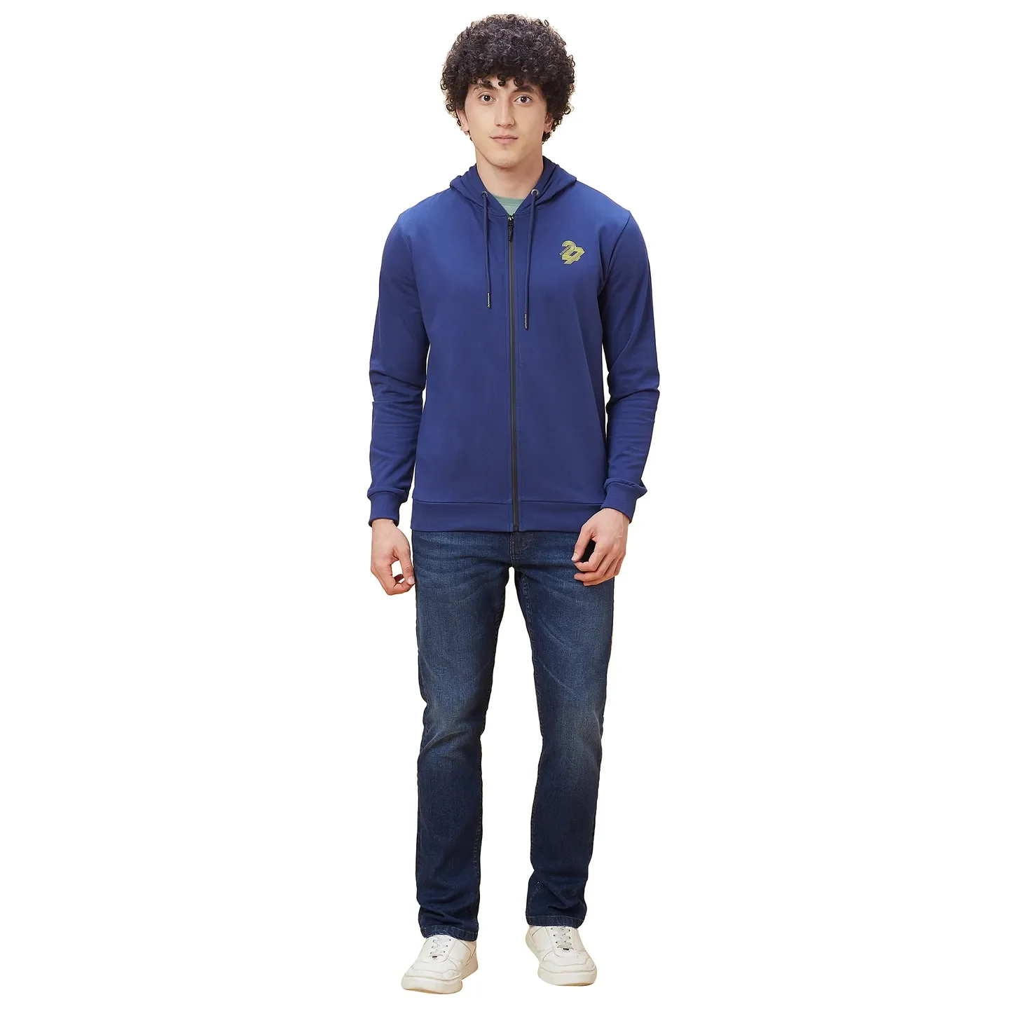 Blue Regular Fit Long Sleeves Men's Hoodie by Being Human Clothing - Image 5
