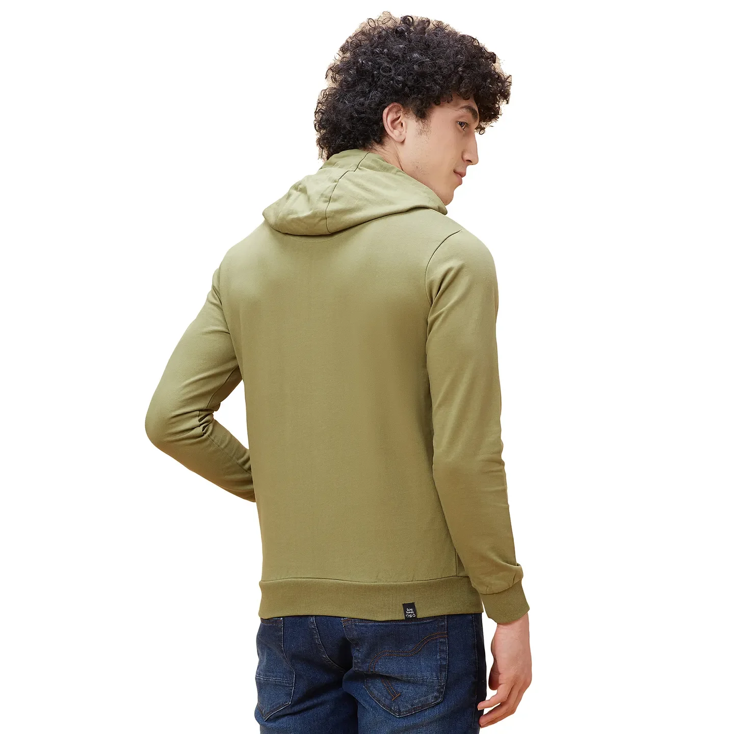 Olive Regular Fit Men's Hoodie by Being Human Clothing - Image 3